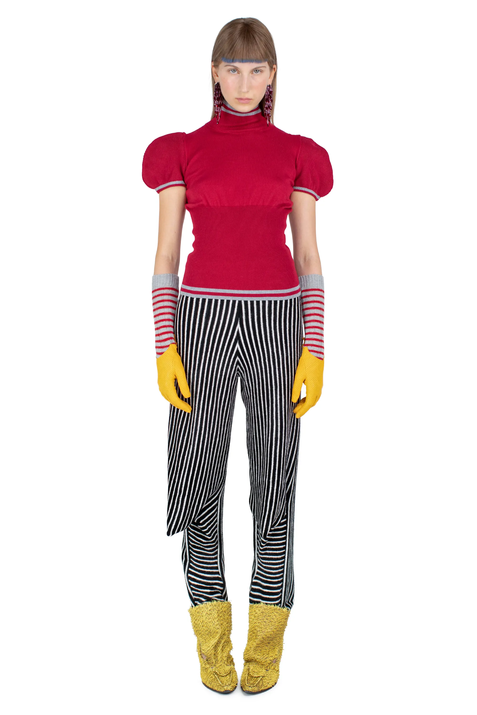 KIKO KOSTADINOV SIMONE KNIT TOP - CHERRY RED