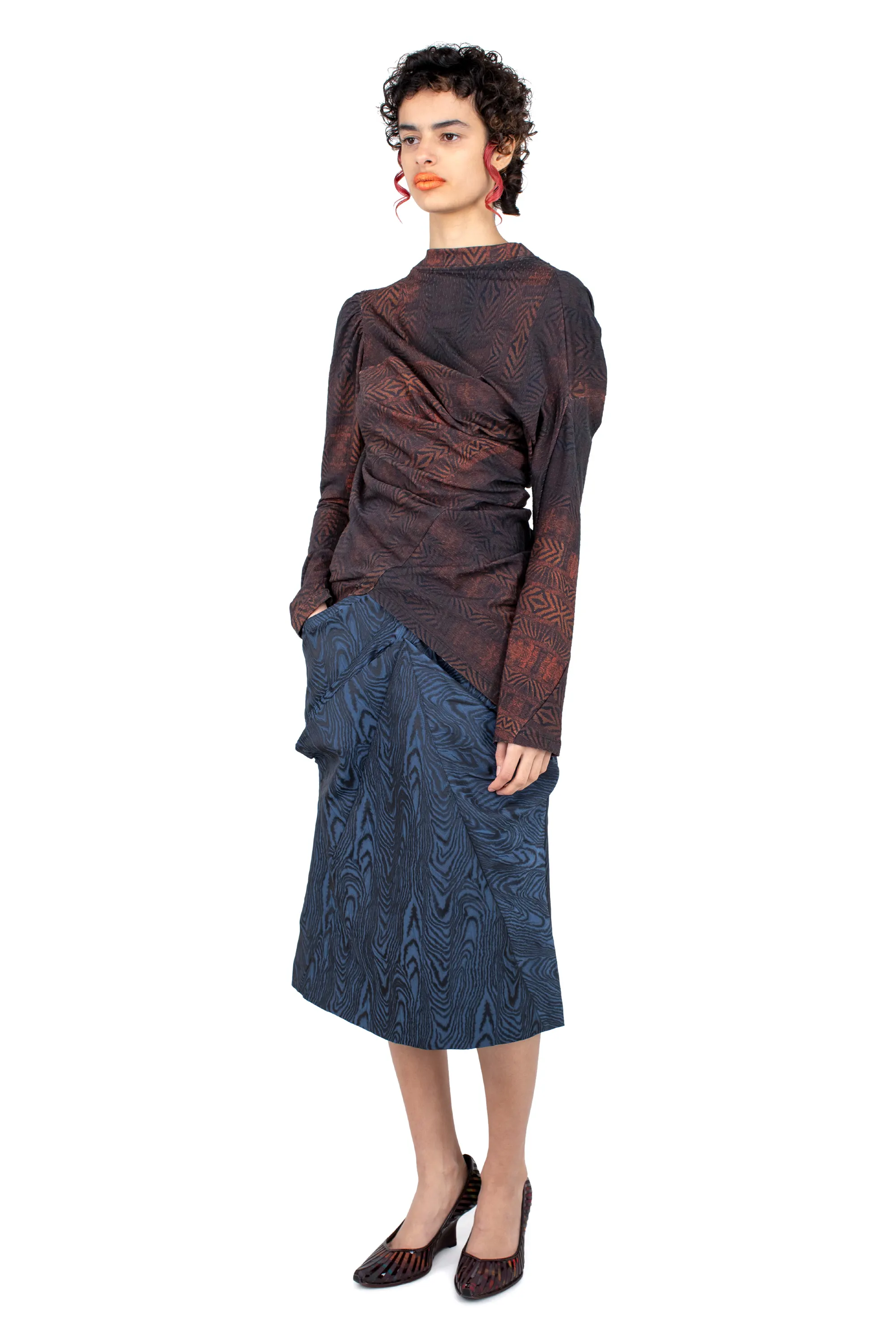 KIKO KOSTADINOV SIMPSON TOP - FEATHER PRINT