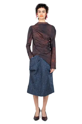 KIKO KOSTADINOV SIMPSON TOP - FEATHER PRINT