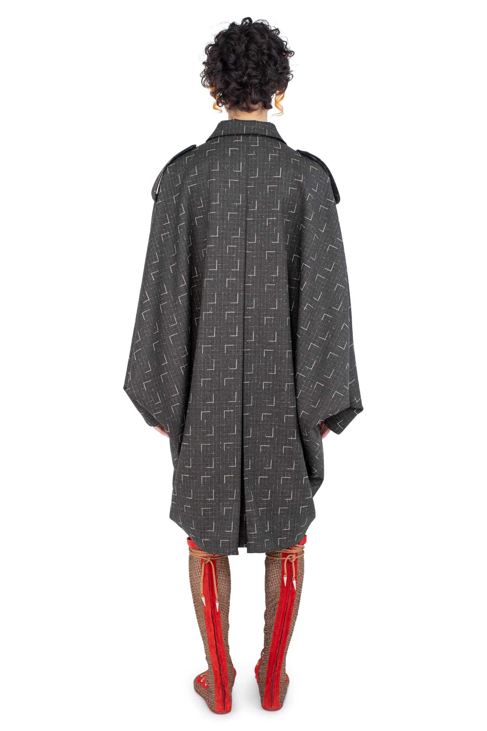 KIKO KOSTADINOV STATSINGER COAT - OFF BLACK & CHALK