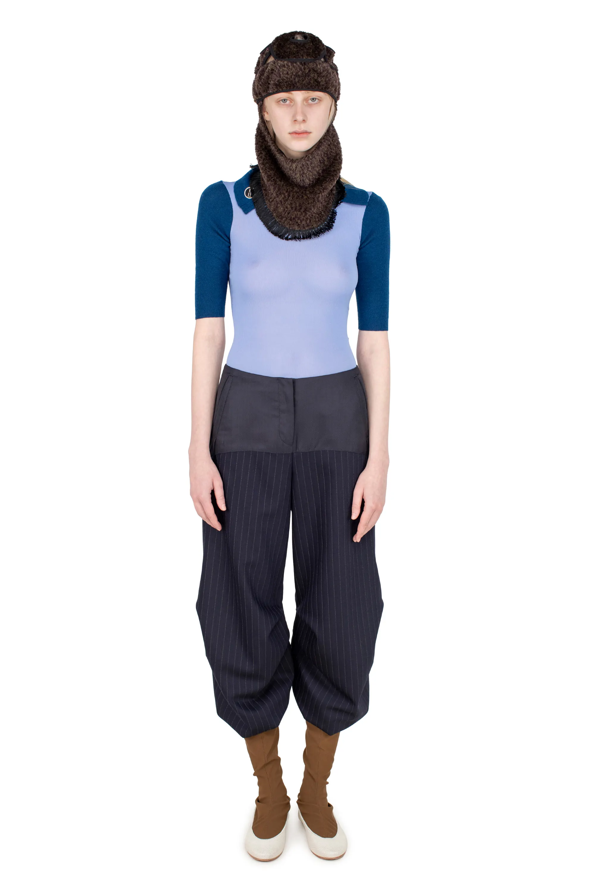 KIKO KOSTADINOV SZYBIST TROUSER - NAVY & CHALK WHITE