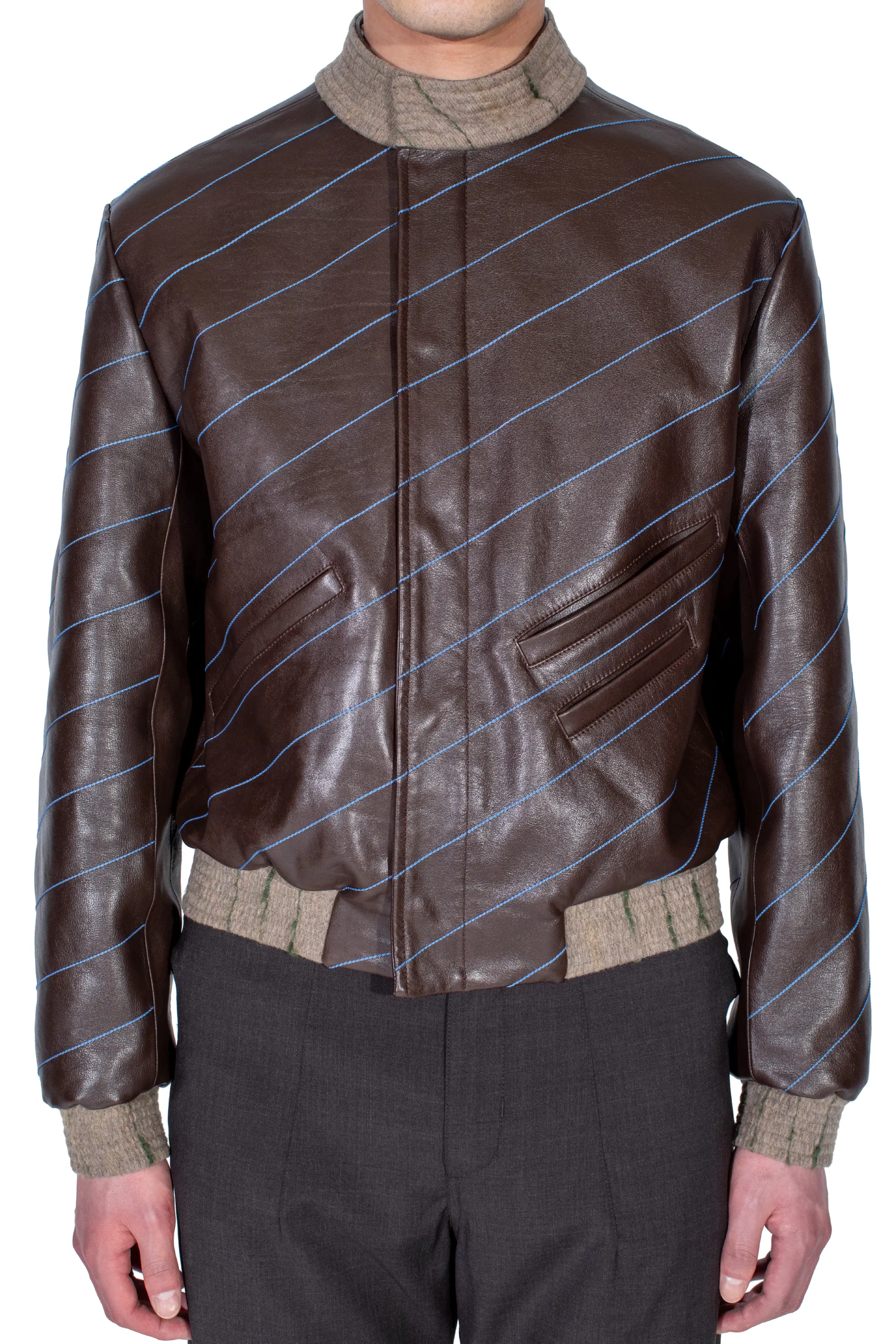 KIKO KOSTADINOV TARHOS LEATHER JACKET - WALNUT BROWN
