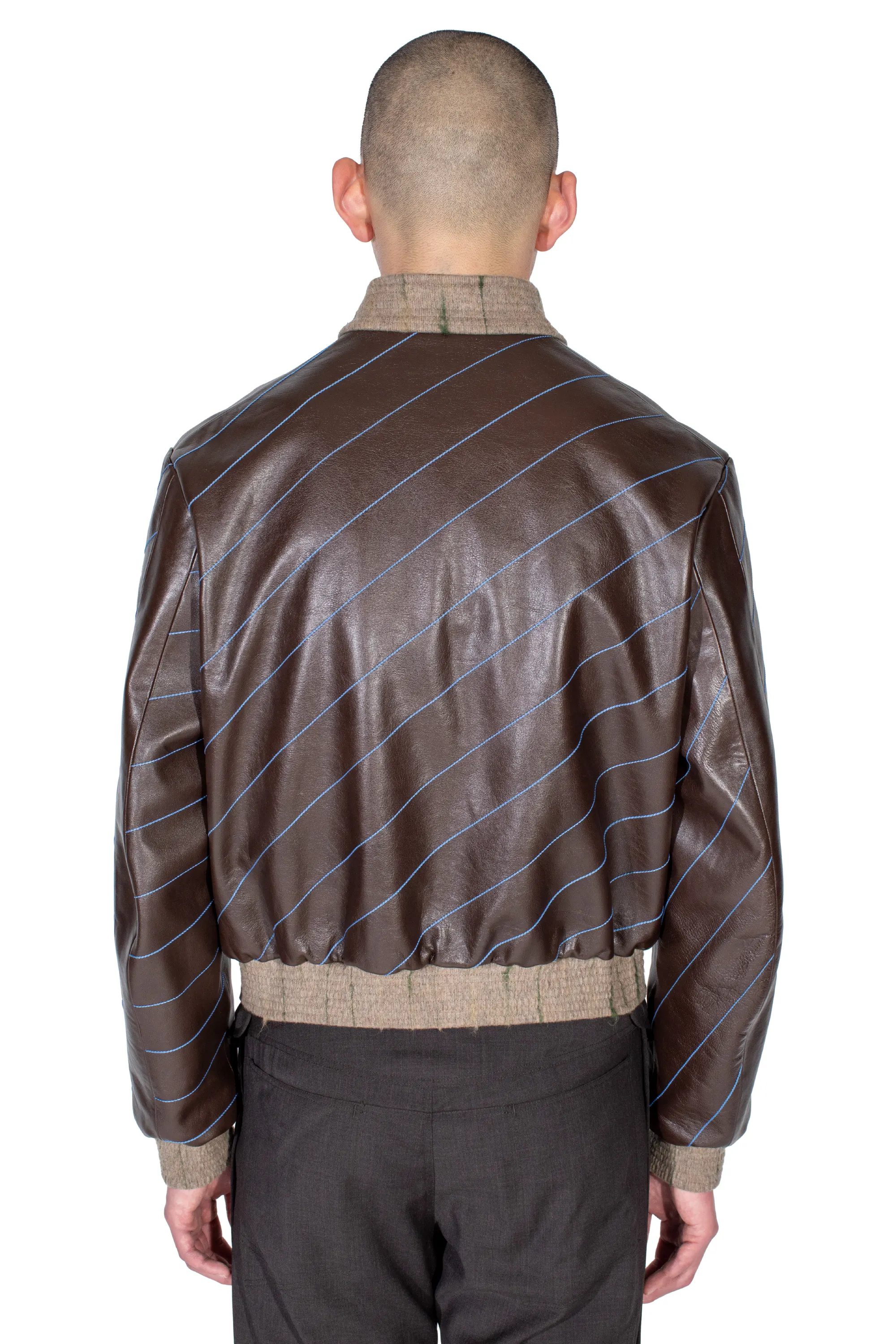 KIKO KOSTADINOV TARHOS LEATHER JACKET - WALNUT BROWN