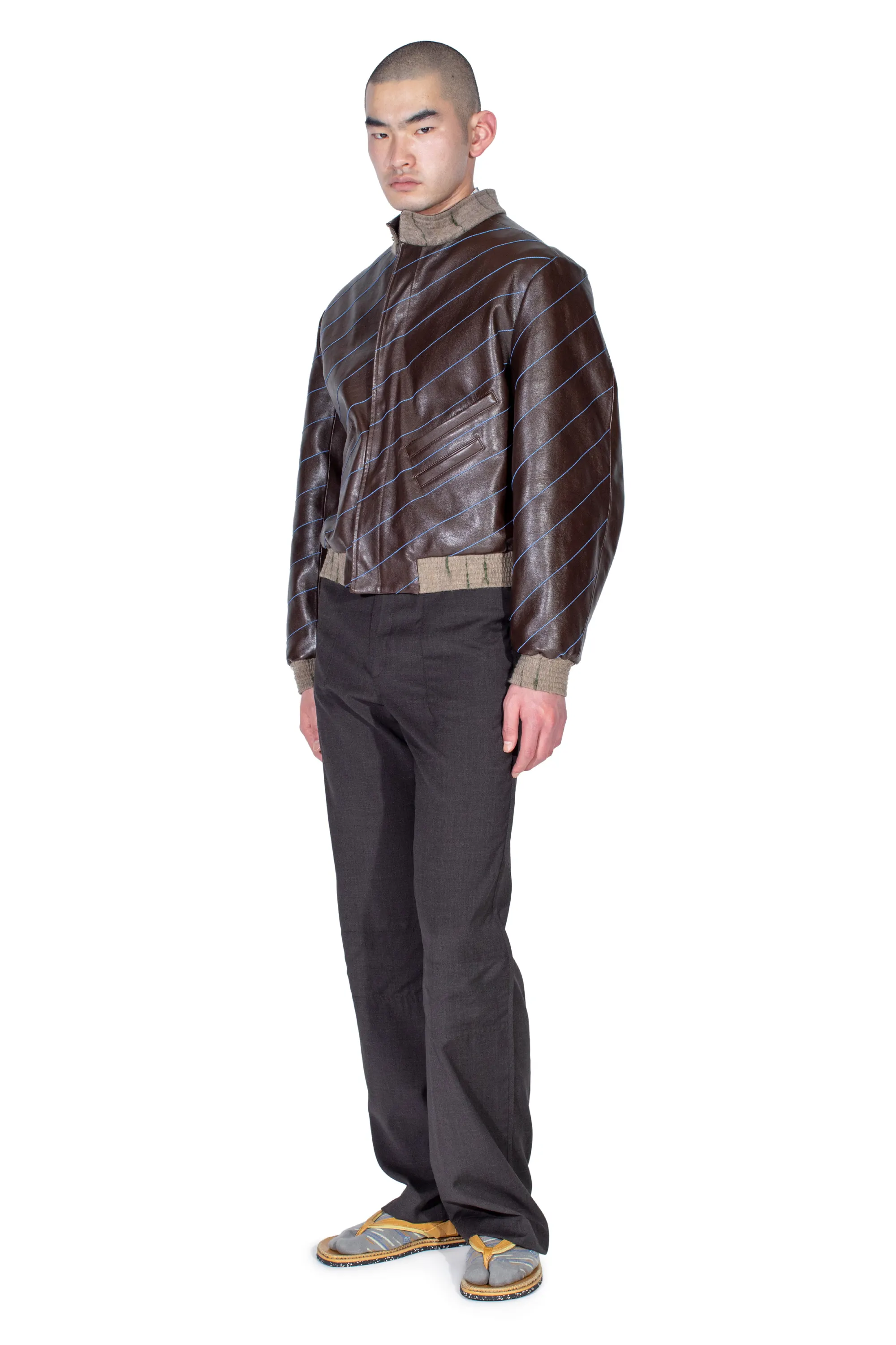 KIKO KOSTADINOV TARHOS LEATHER JACKET - WALNUT BROWN