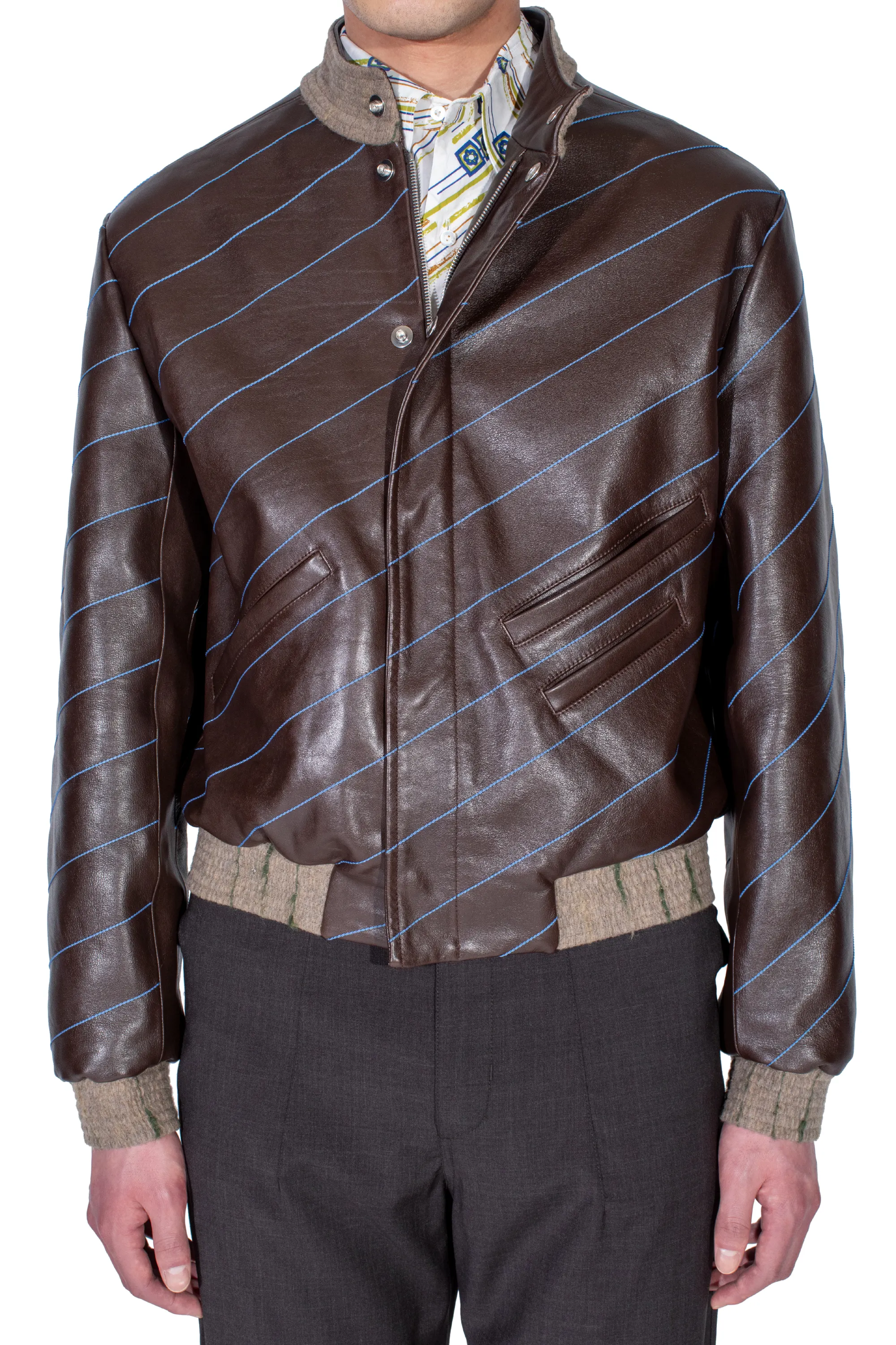 KIKO KOSTADINOV TARHOS LEATHER JACKET - WALNUT BROWN