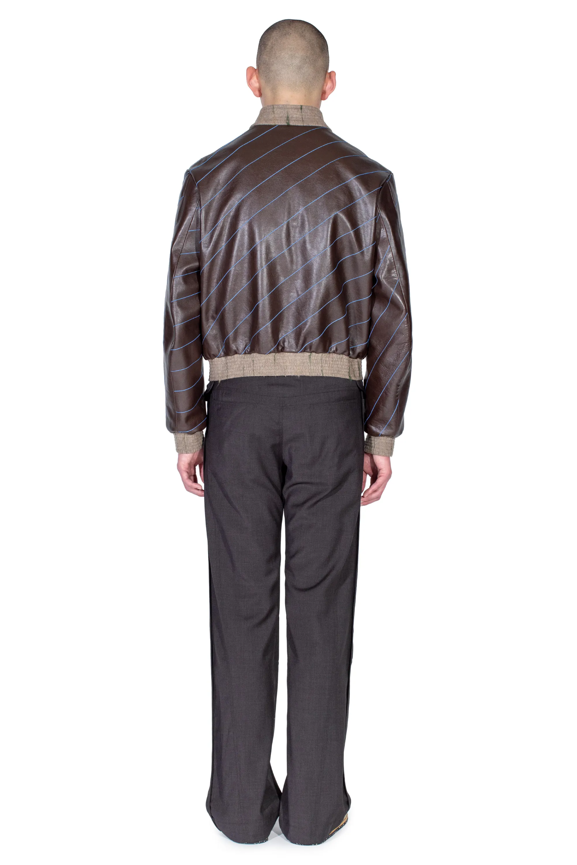 KIKO KOSTADINOV TARHOS LEATHER JACKET - WALNUT BROWN