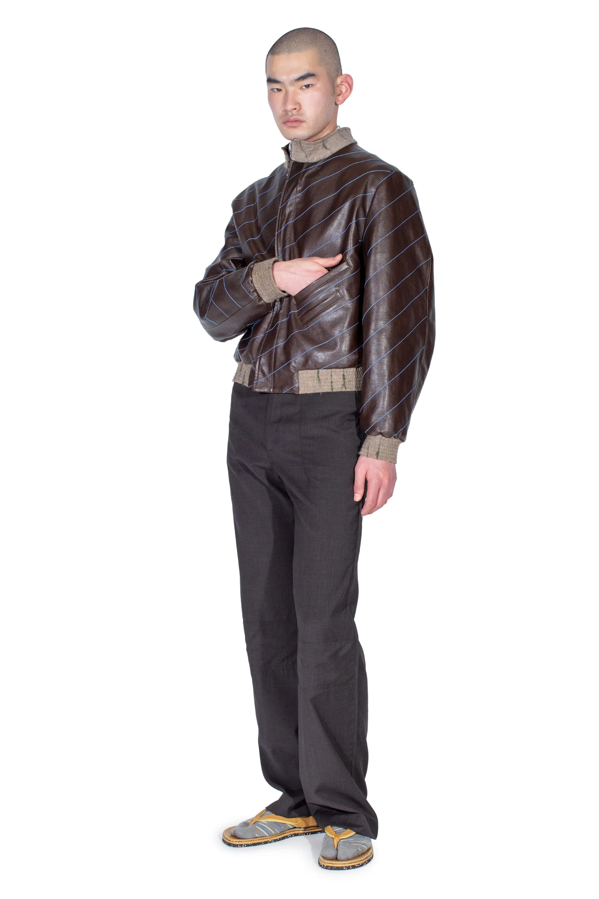 KIKO KOSTADINOV TARHOS LEATHER JACKET - WALNUT BROWN