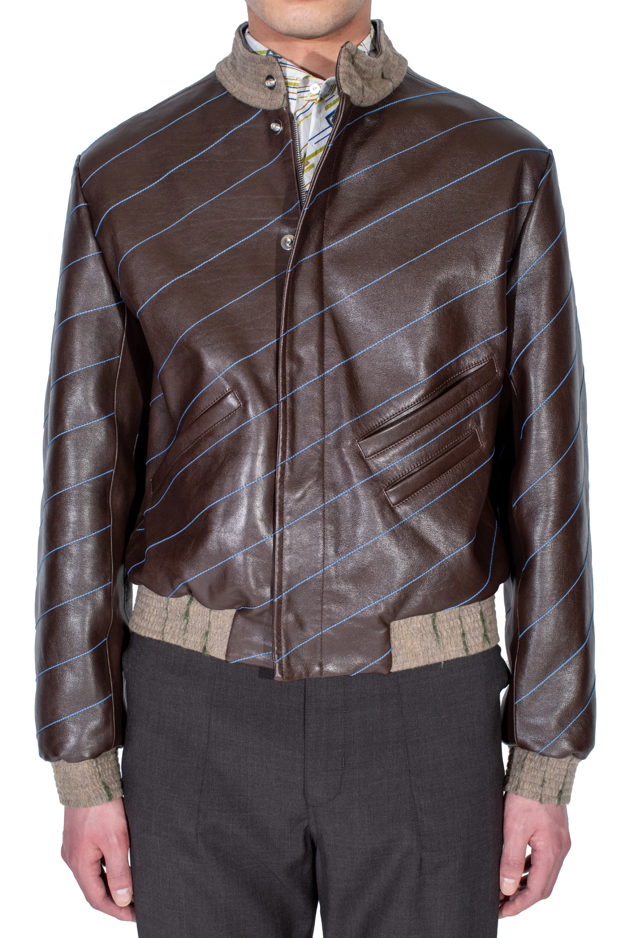 KIKO KOSTADINOV TARHOS LEATHER JACKET - WALNUT BROWN