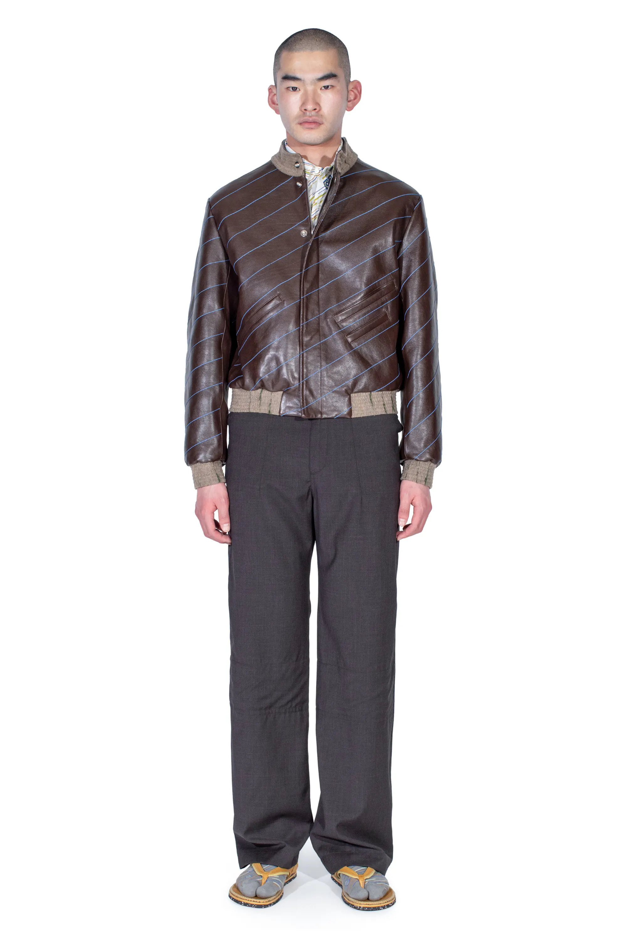 KIKO KOSTADINOV TARHOS LEATHER JACKET - WALNUT BROWN