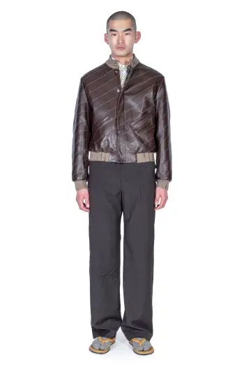 KIKO KOSTADINOV TARHOS LEATHER JACKET - WALNUT BROWN