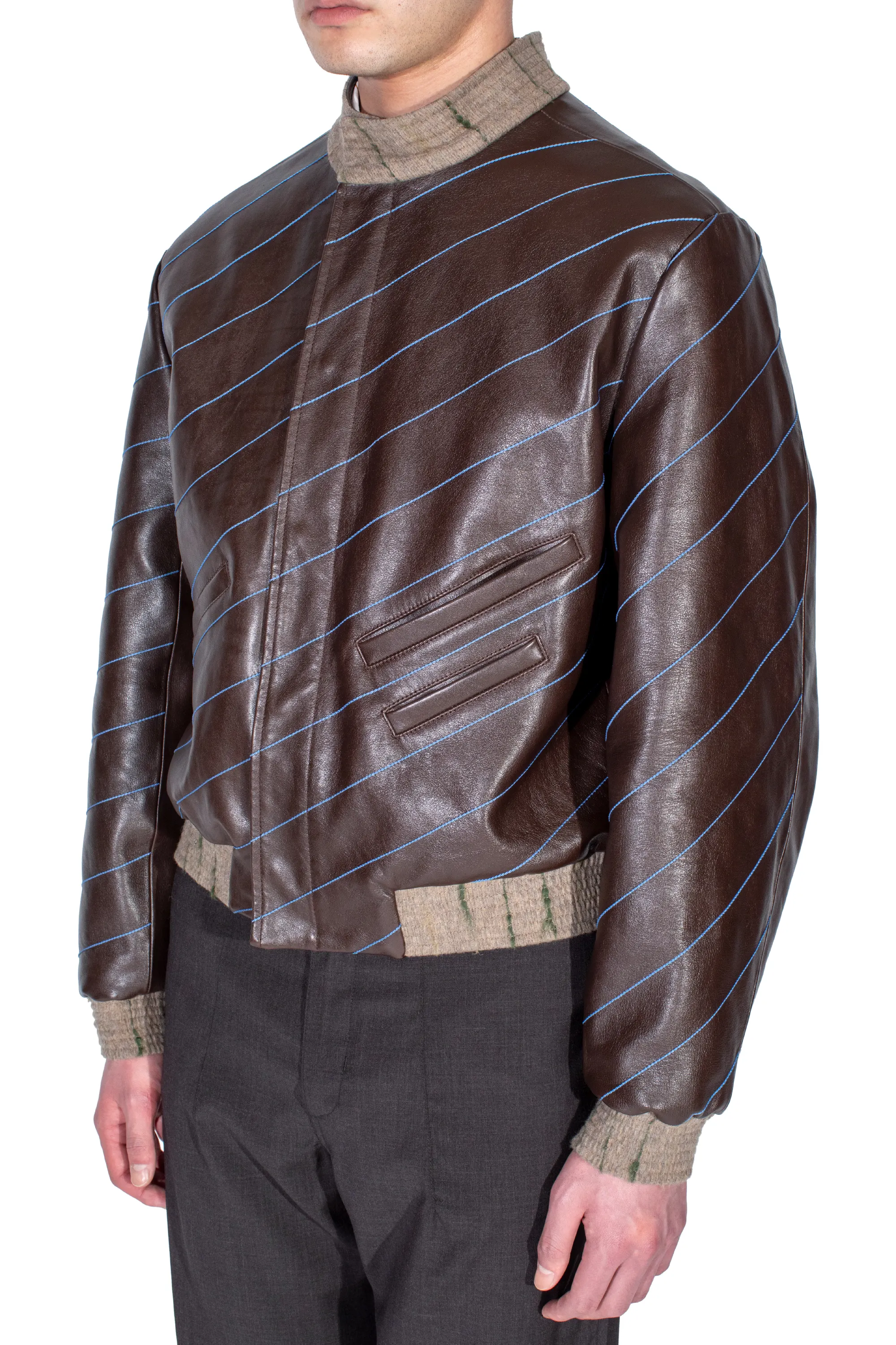 KIKO KOSTADINOV TARHOS LEATHER JACKET - WALNUT BROWN