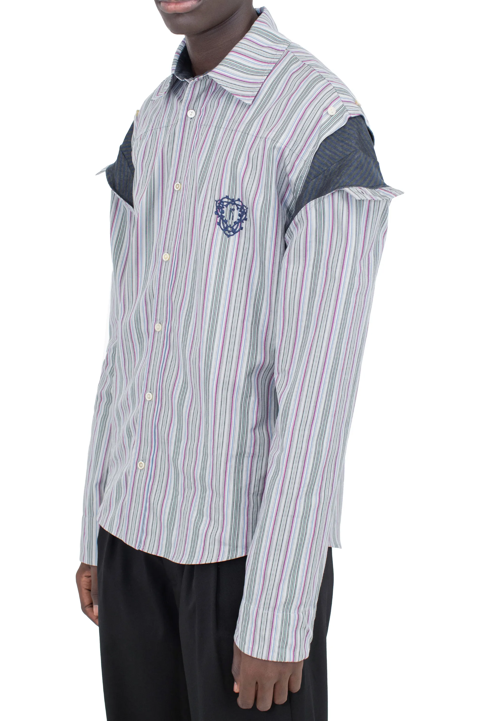 KIKO KOSTADINOV TOTH SHIRT - CROCUS MULTICOLOR/BLUE & GREY