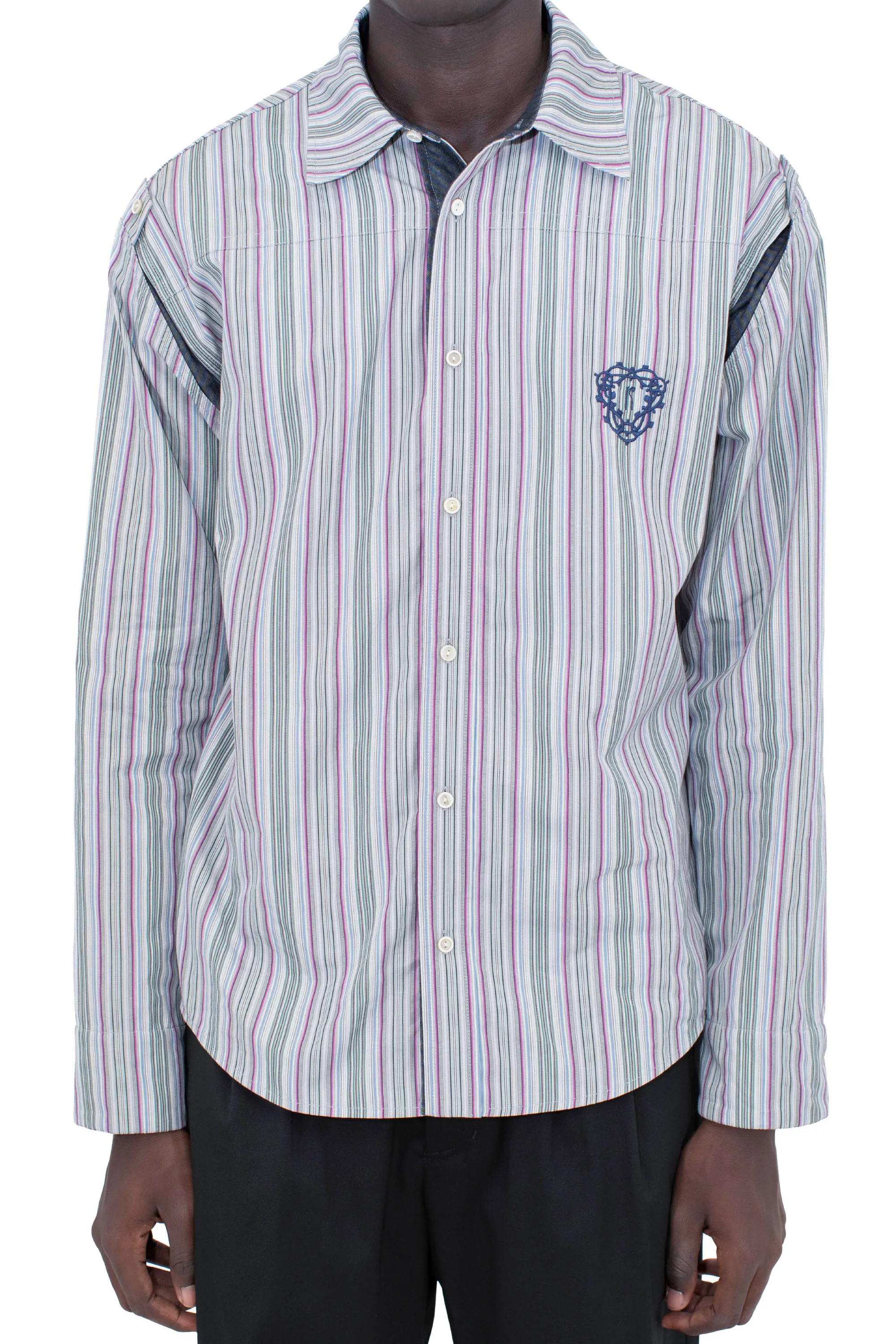 KIKO KOSTADINOV TOTH SHIRT - CROCUS MULTICOLOR/BLUE & GREY