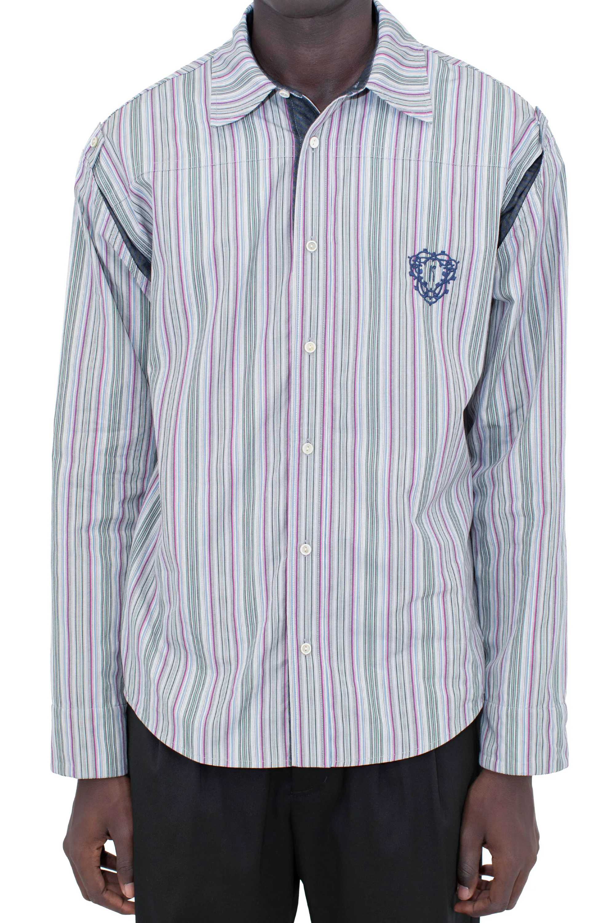 KIKO KOSTADINOV TOTH SHIRT - CROCUS MULTICOLOR/BLUE & GREY