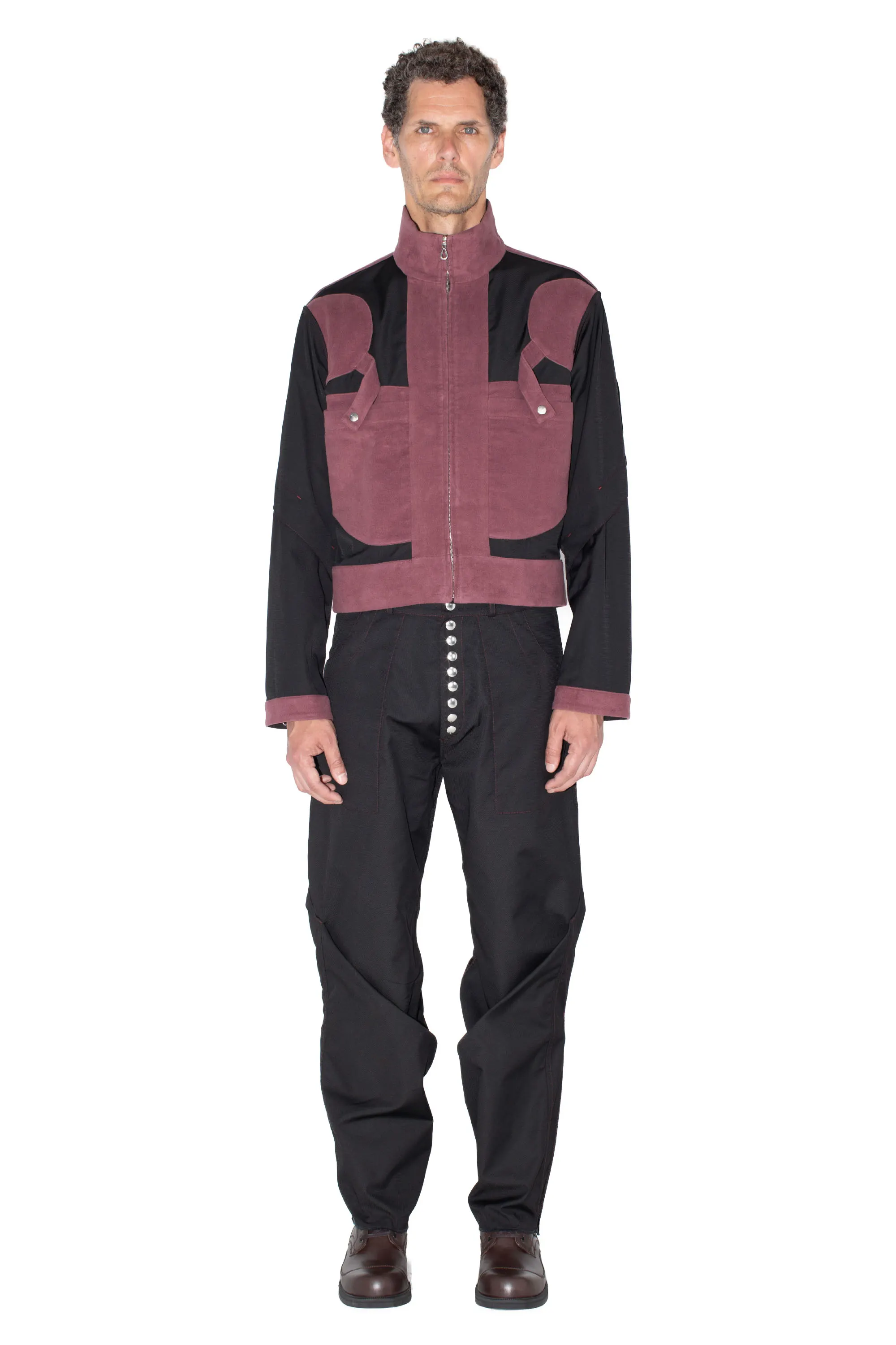 KIKO KOSTADINOV TRIPLE DART REVERSIBLE JACKET - BLACK / DRY ROSE