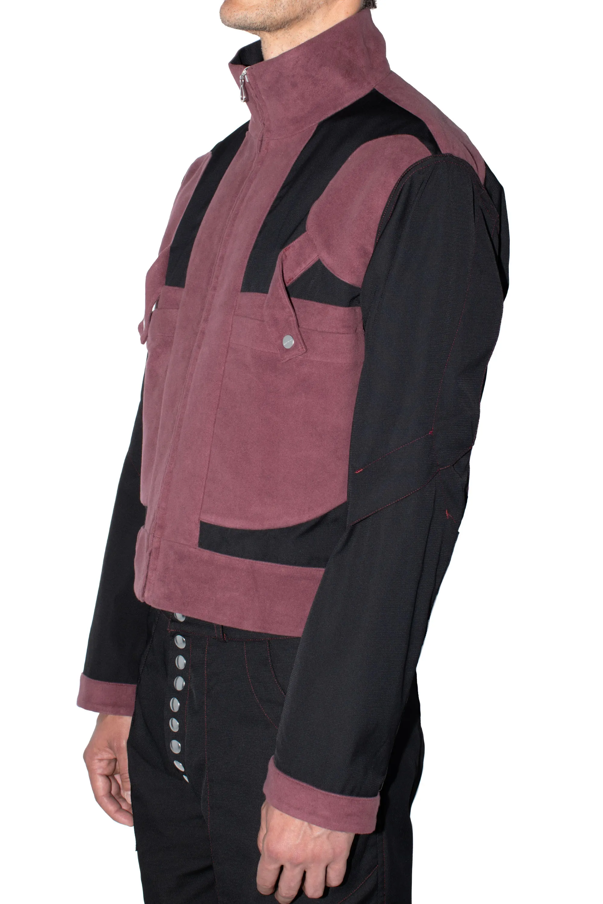 KIKO KOSTADINOV TRIPLE DART REVERSIBLE JACKET - BLACK / DRY ROSE