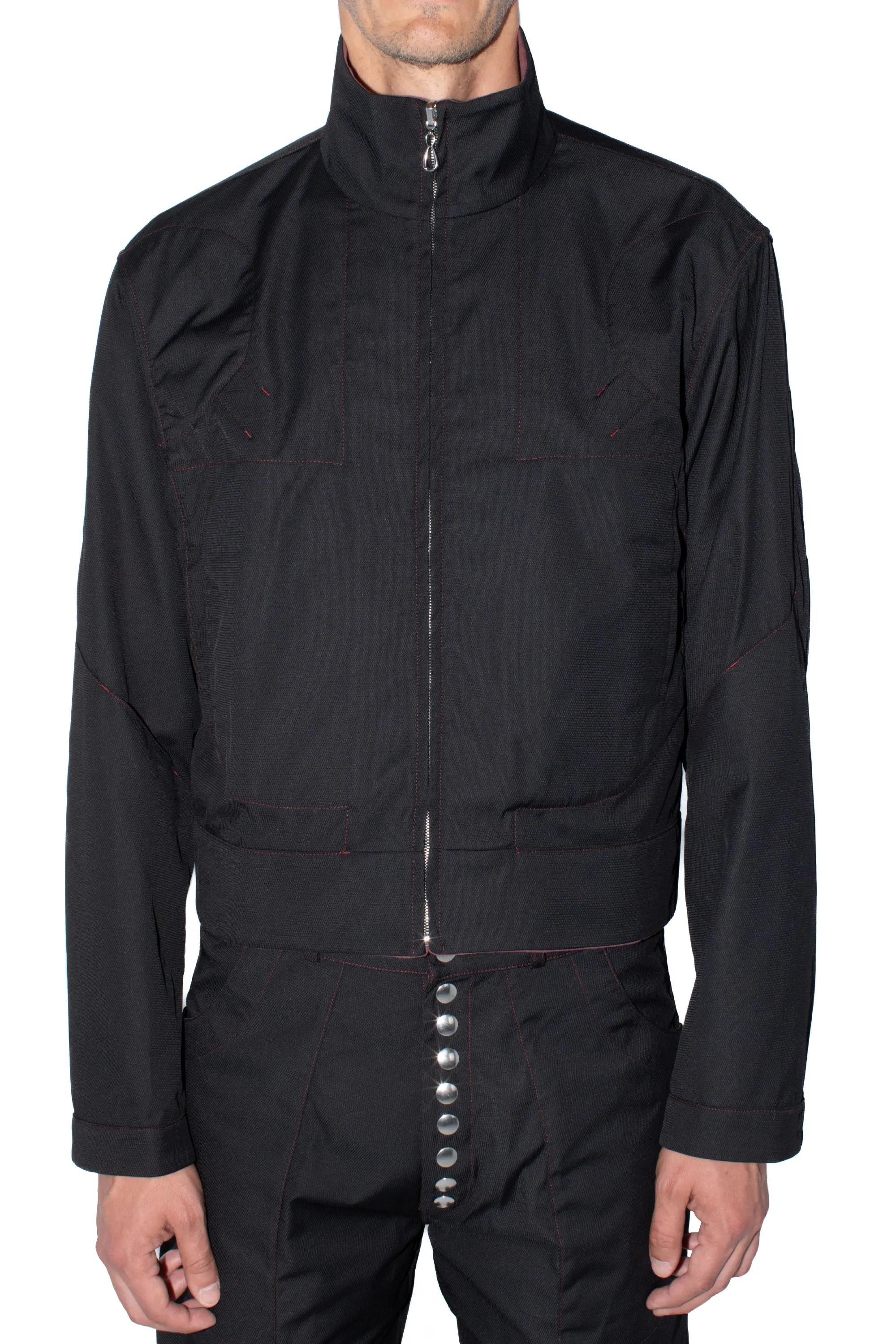 KIKO KOSTADINOV TRIPLE DART REVERSIBLE JACKET - BLACK / DRY ROSE