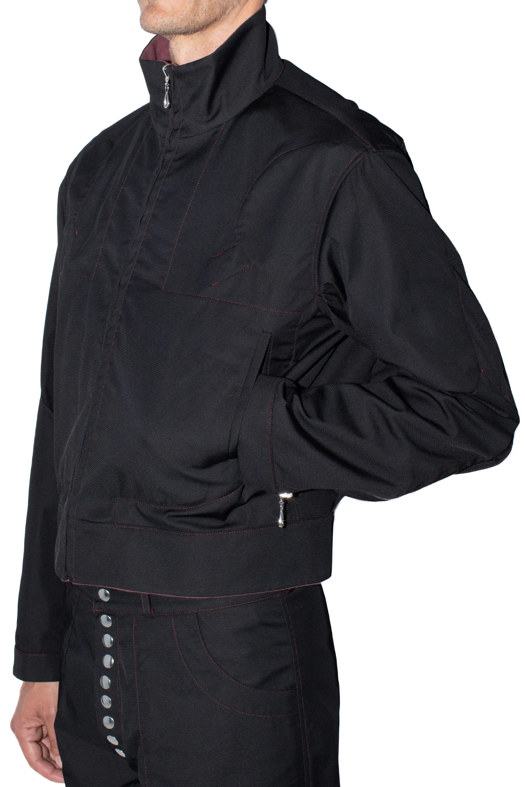 KIKO KOSTADINOV TRIPLE DART REVERSIBLE JACKET - BLACK / DRY ROSE