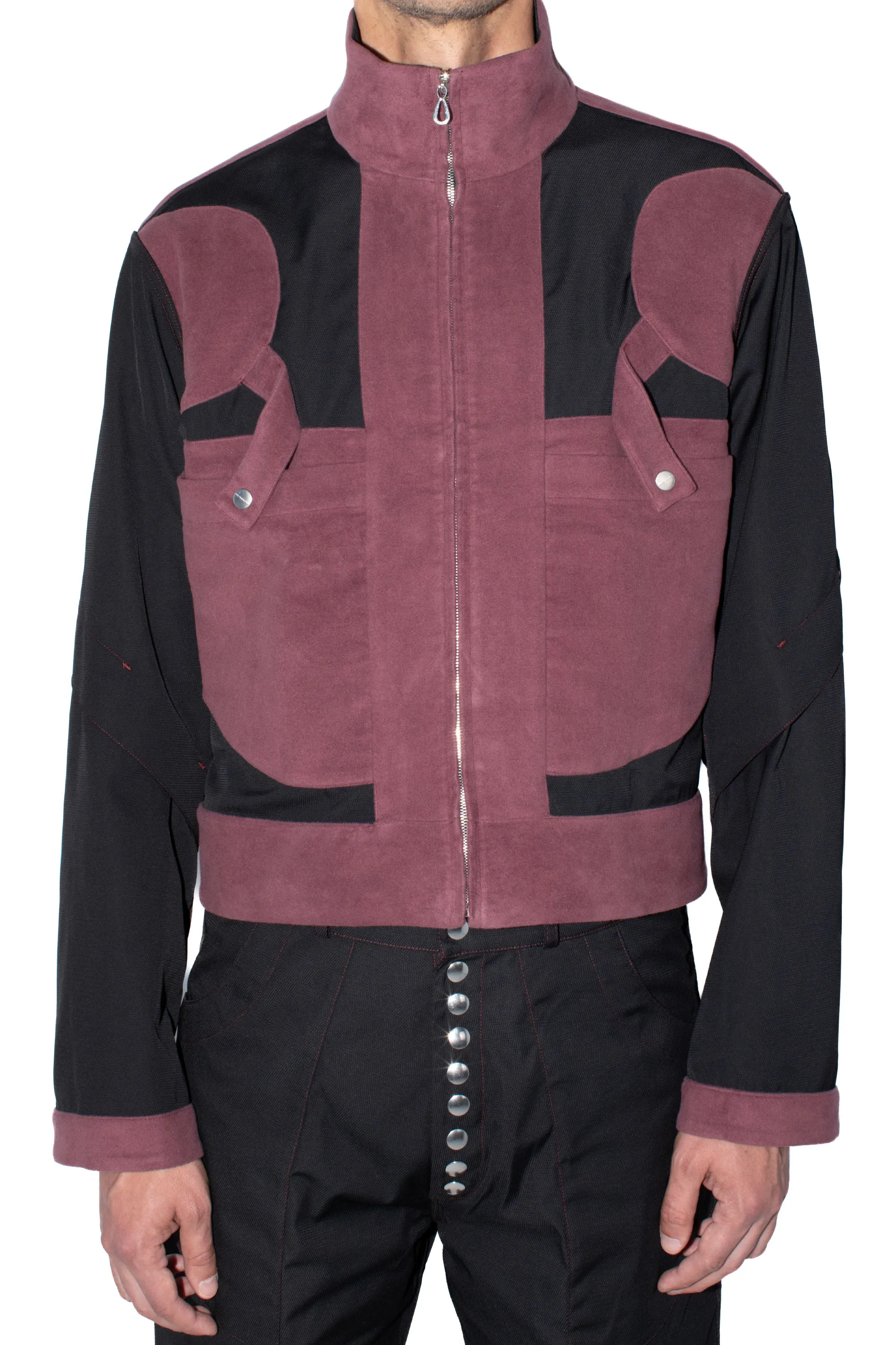 KIKO KOSTADINOV TRIPLE DART REVERSIBLE JACKET - BLACK / DRY ROSE