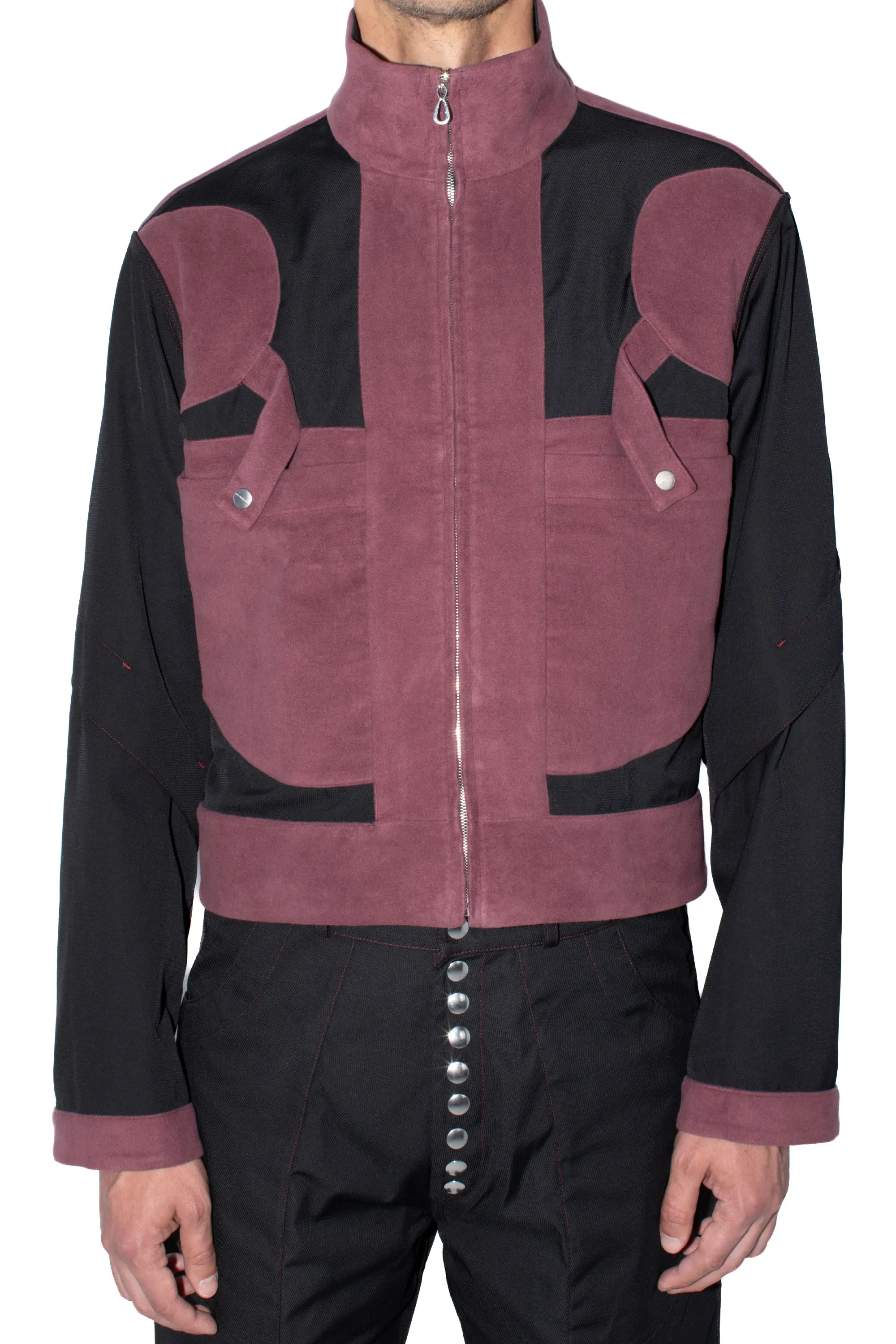 KIKO KOSTADINOV TRIPLE DART REVERSIBLE JACKET - BLACK / DRY ROSE