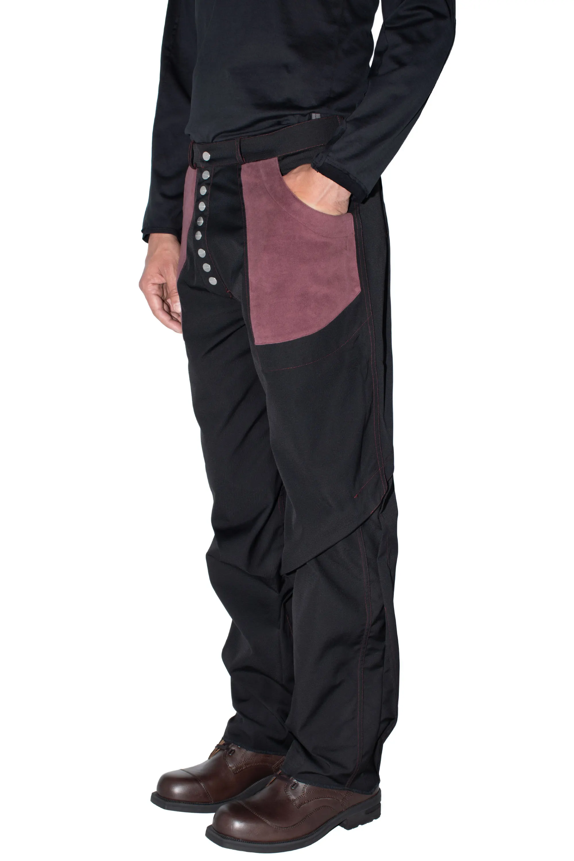 KIKO KOSTADINOV TRIPLE DART REVERSIBLE TROUSER - BLACK / DRY ROSE