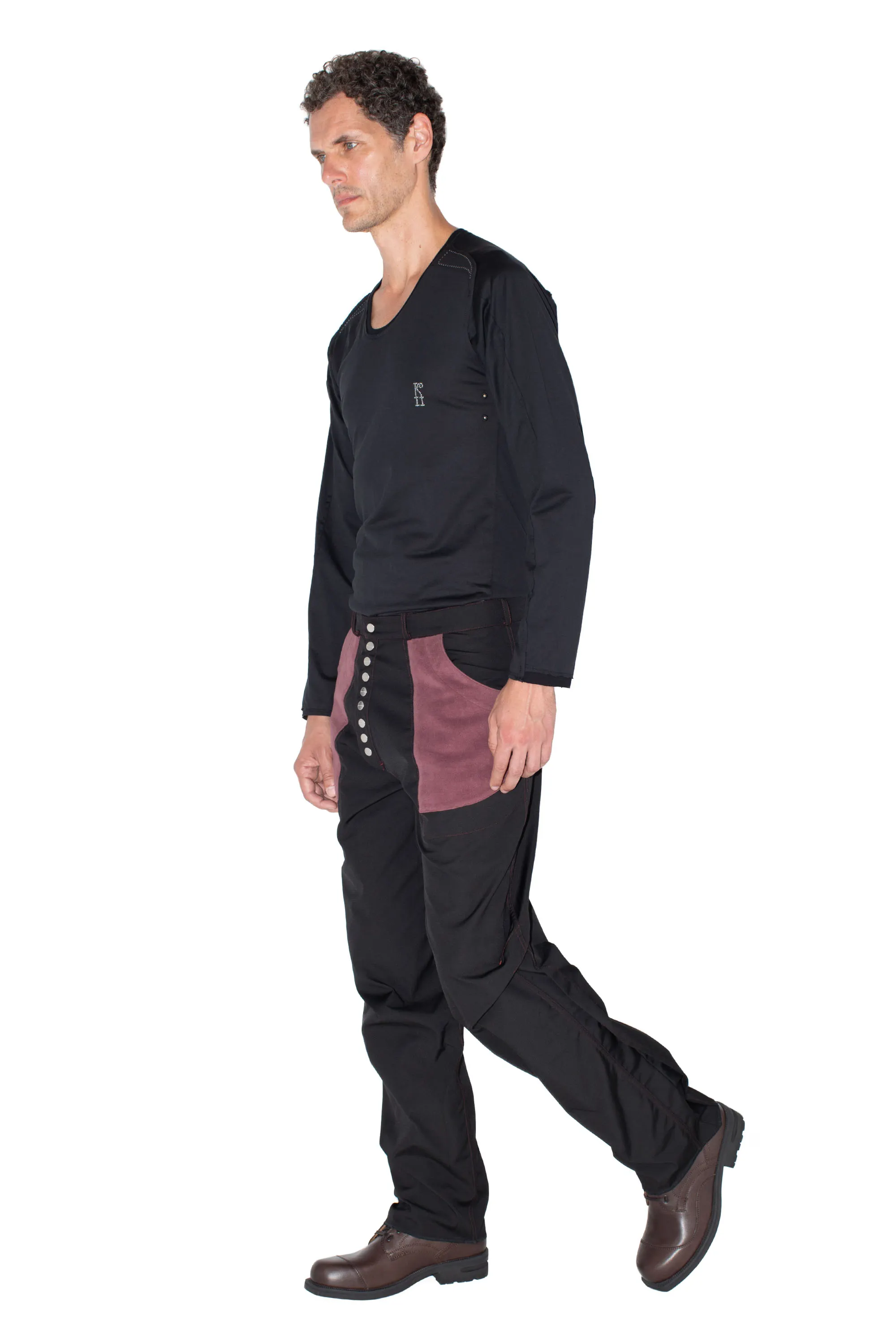KIKO KOSTADINOV TRIPLE DART REVERSIBLE TROUSER - BLACK / DRY ROSE