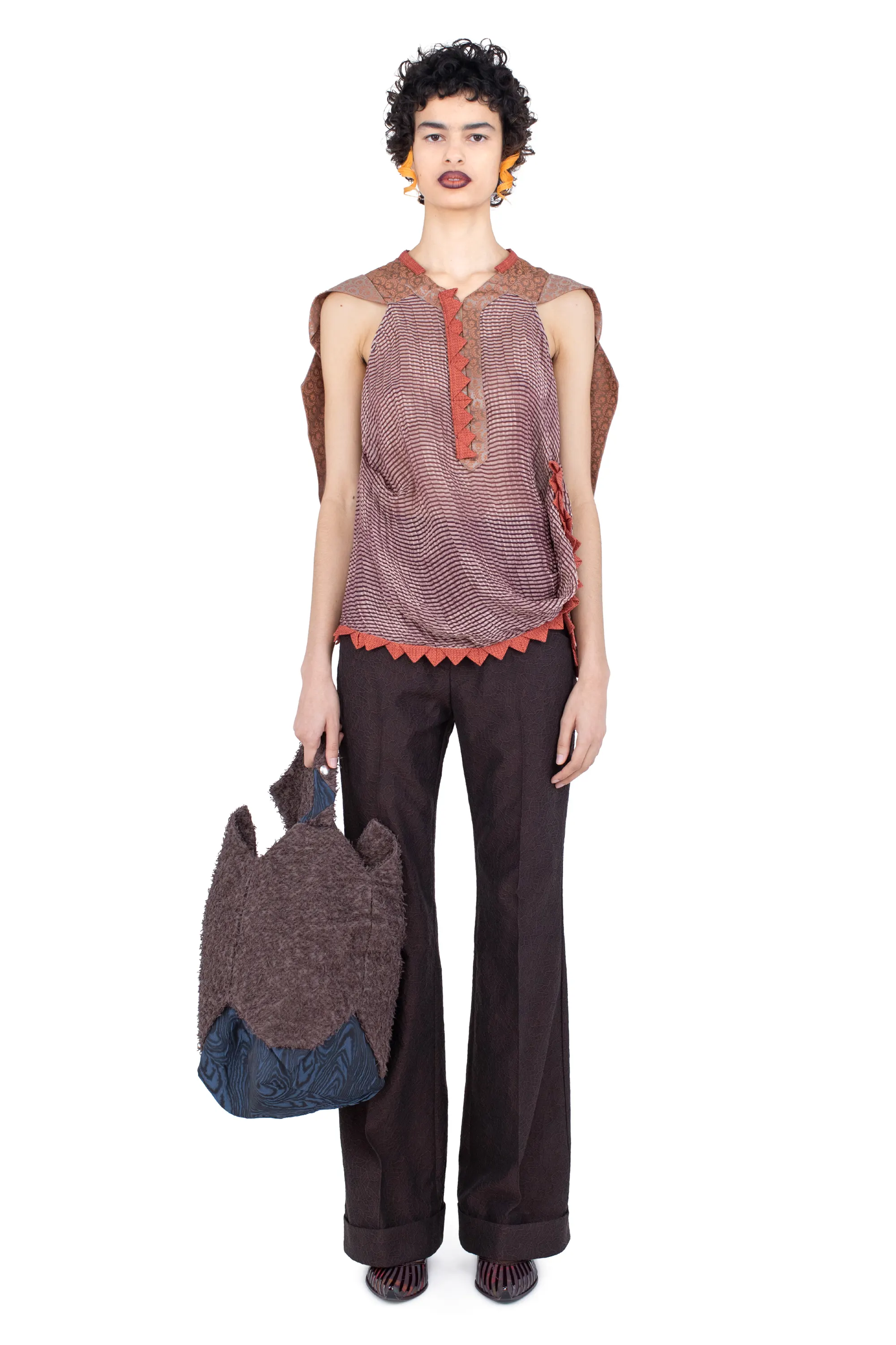 KIKO KOSTADINOV TUNIN FLARED TROUSER - DARK ELM
