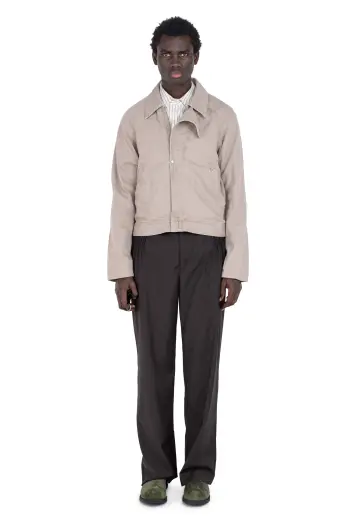 KIKO KOSTADINOV VECA PANELLED SHIRT - KHAKI & BEIGE