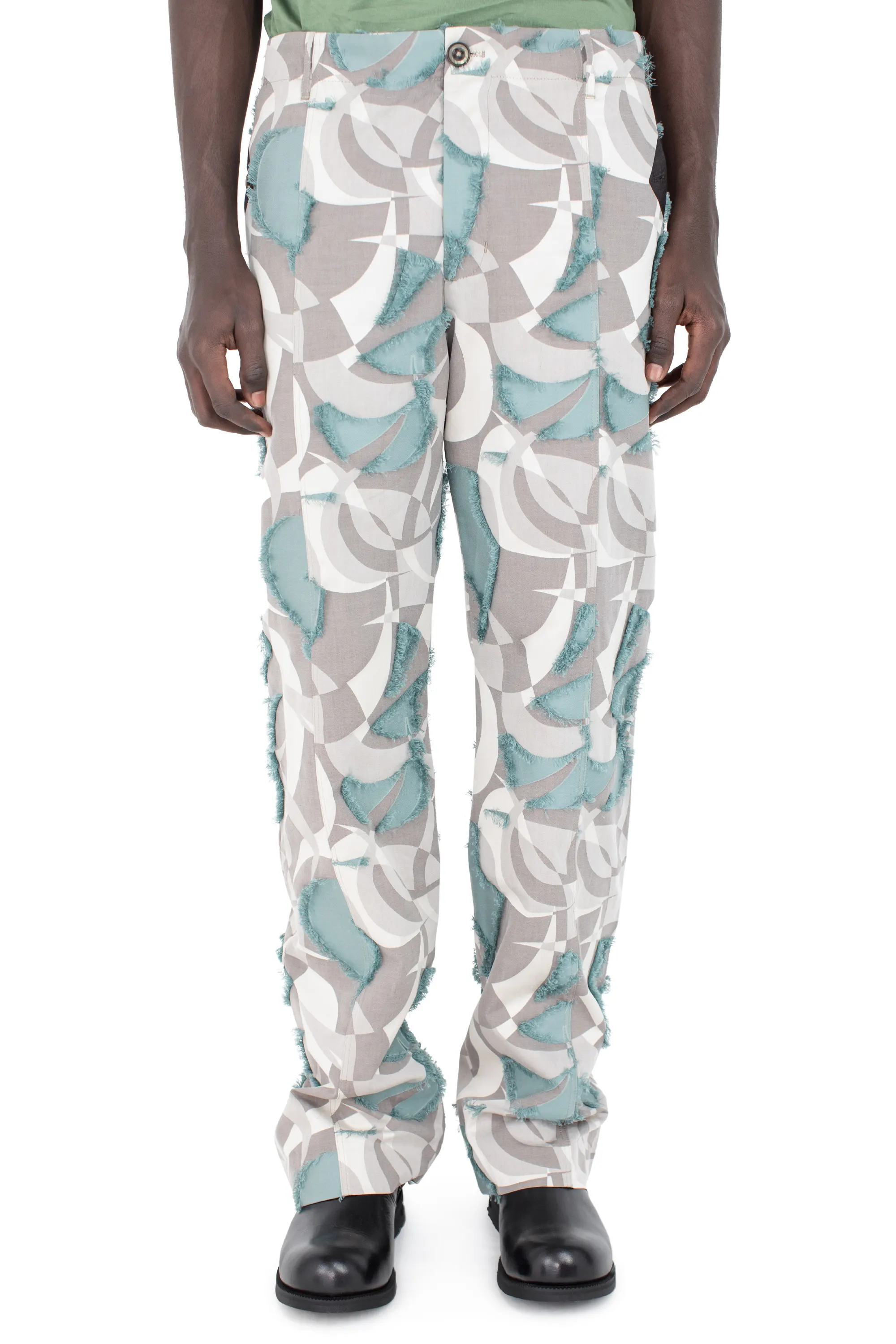 KIKO KOSTADINOV VECA UNIFORM TROUSER - BEIGE & TEAL