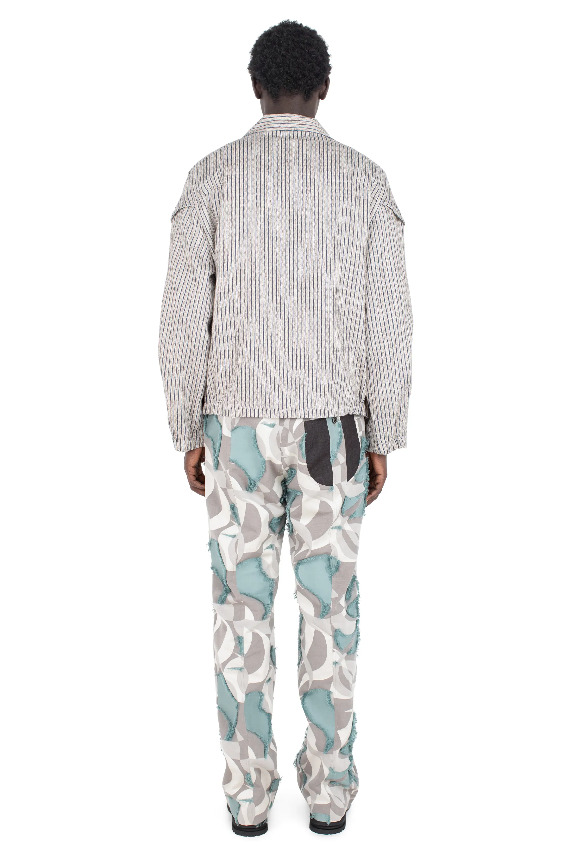 KIKO KOSTADINOV VECA UNIFORM TROUSER - BEIGE & TEAL