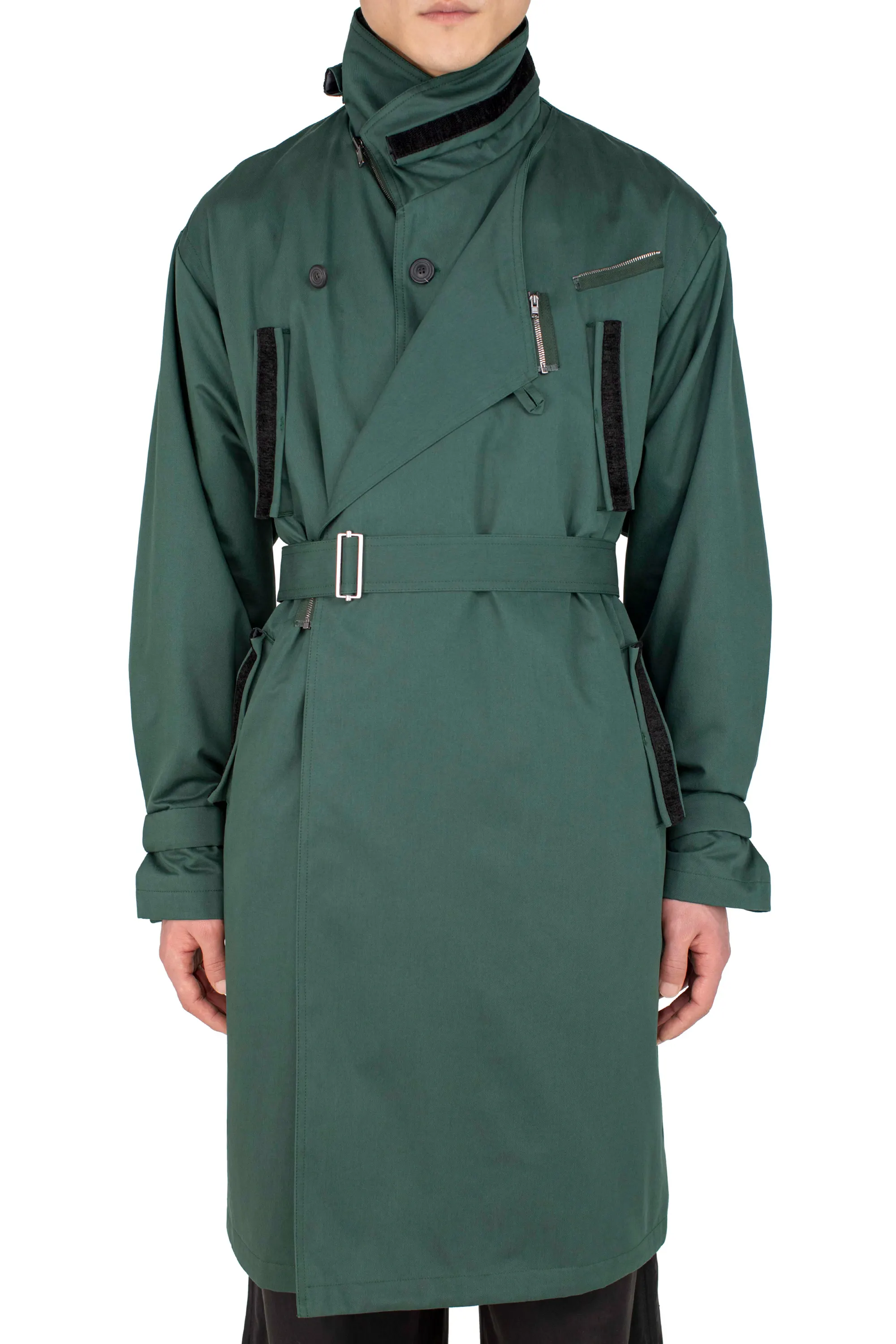 KIKO KOSTADINOV VIG ASYMMETRICAL COAT - SPRUCE GREEN