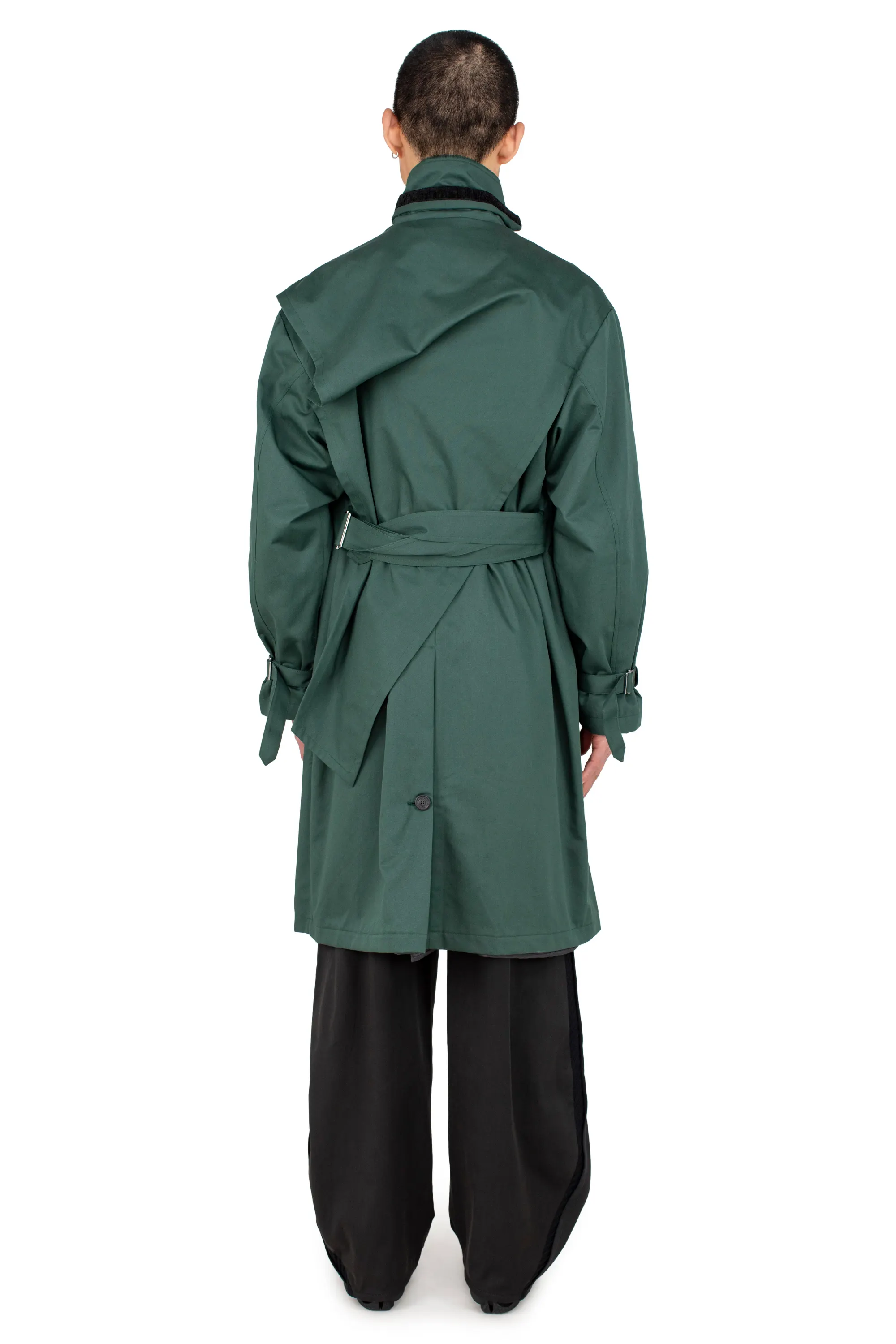KIKO KOSTADINOV VIG ASYMMETRICAL COAT - SPRUCE GREEN