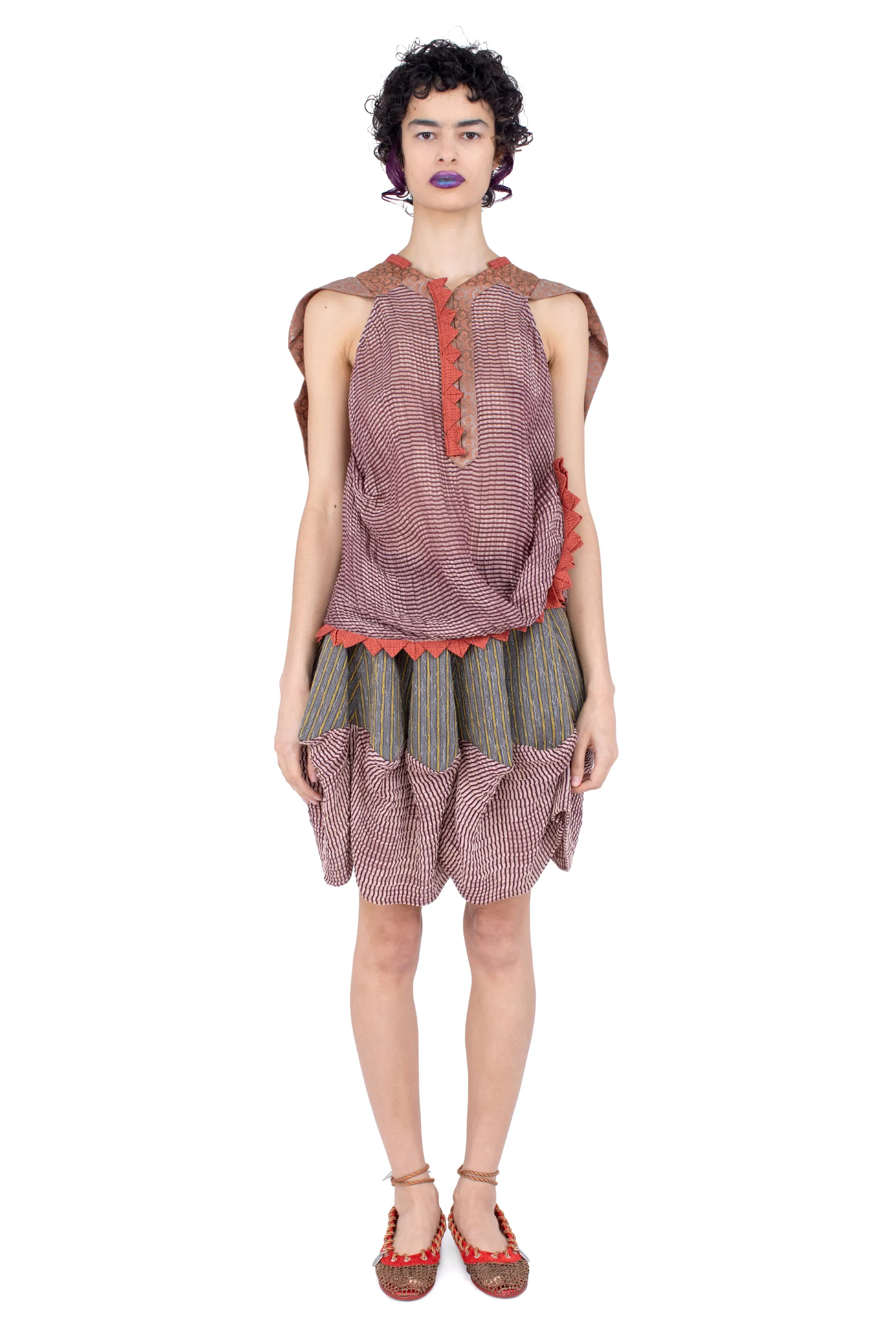 KIKO KOSTADINOV WEATHERVANE TOP - BURGUNDY & PEARL