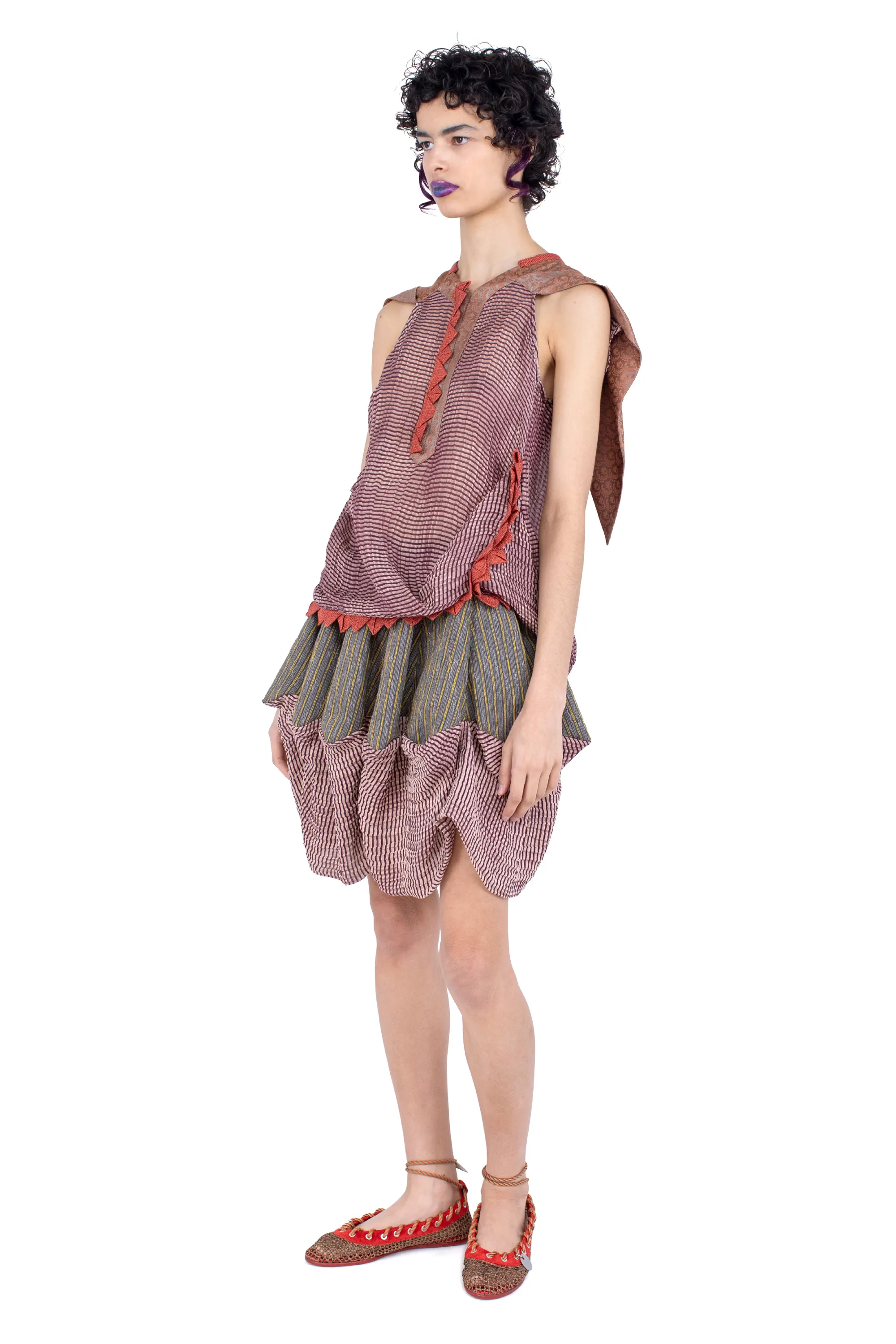 KIKO KOSTADINOV WEATHERVANE TOP - BURGUNDY & PEARL
