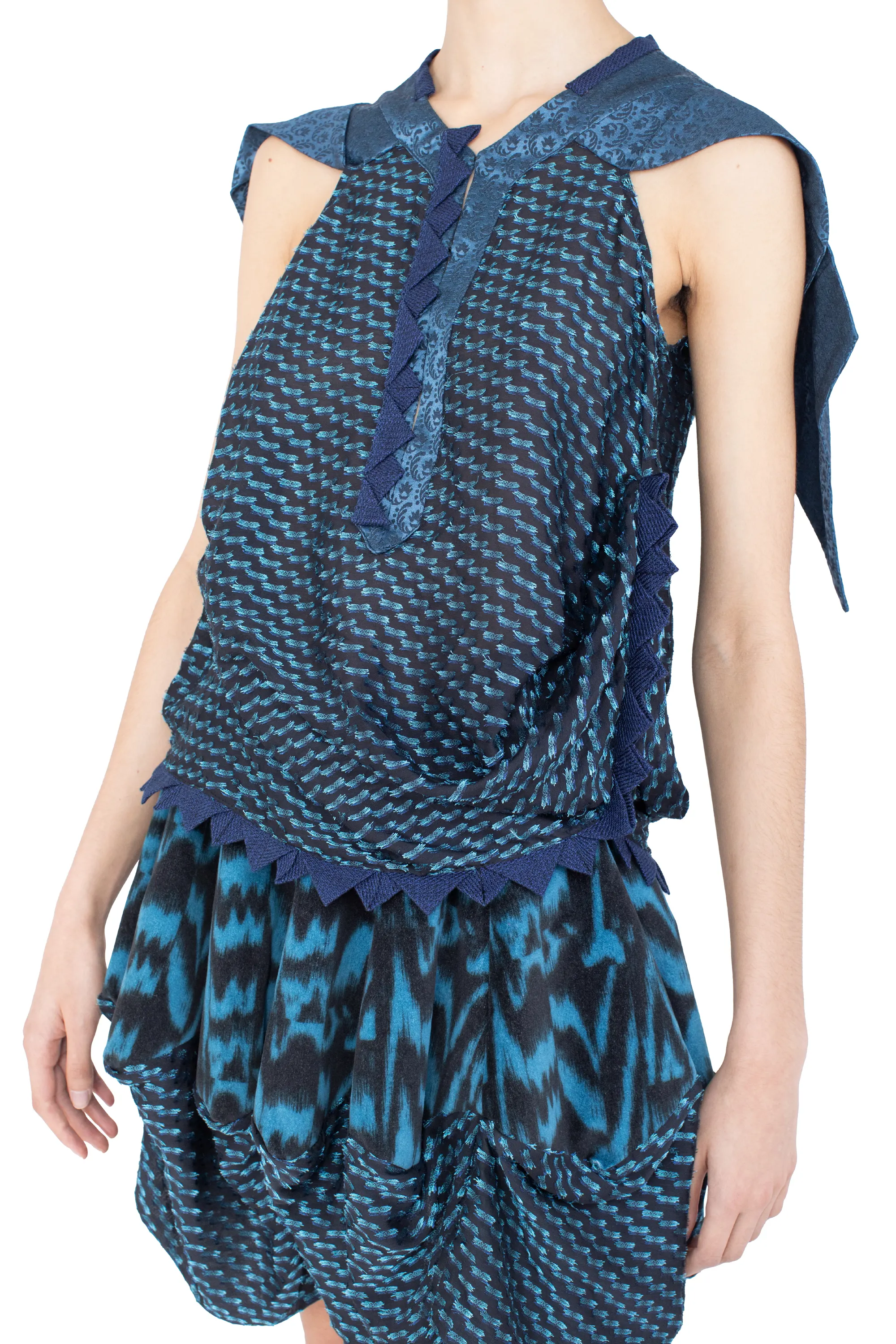 KIKO KOSTADINOV WEATHERVANE TOP - OBSIDIAN BLACK & MOSAIC BLUE