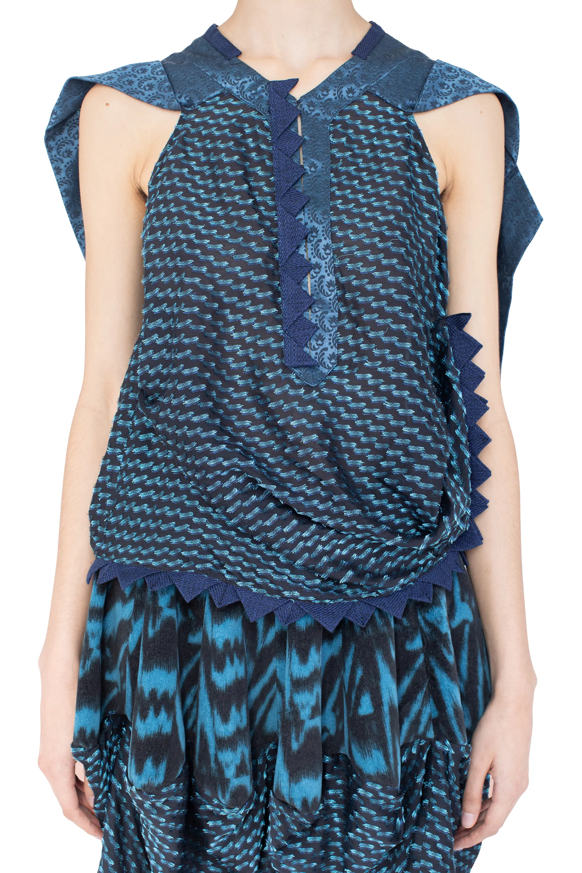 KIKO KOSTADINOV WEATHERVANE TOP - OBSIDIAN BLACK & MOSAIC BLUE