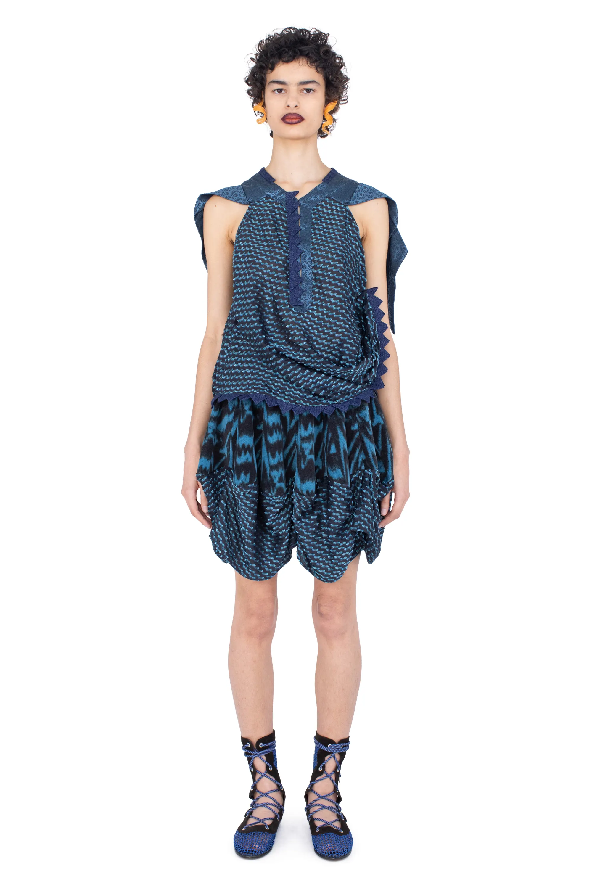 KIKO KOSTADINOV WEATHERVANE TOP - OBSIDIAN BLACK & MOSAIC BLUE