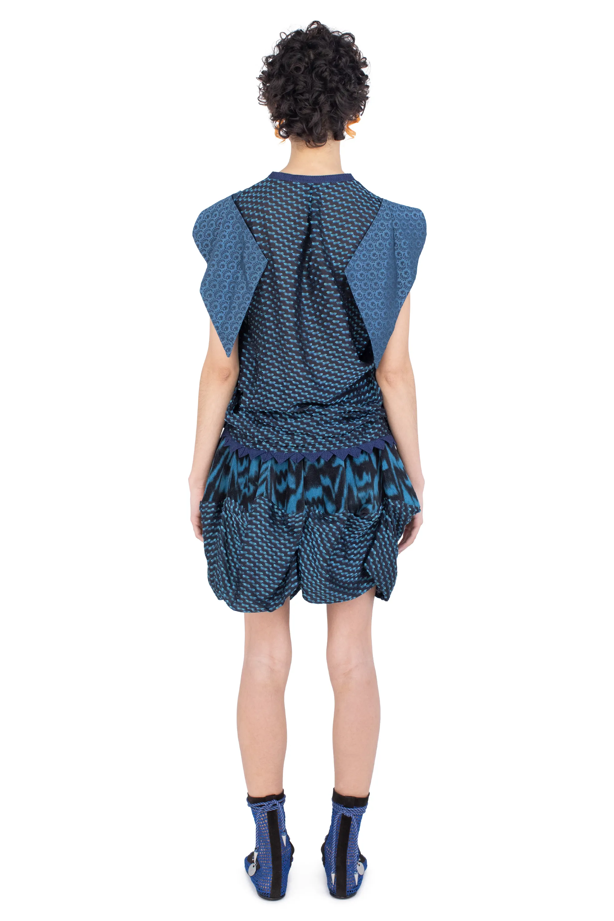 KIKO KOSTADINOV WEATHERVANE TOP - OBSIDIAN BLACK & MOSAIC BLUE