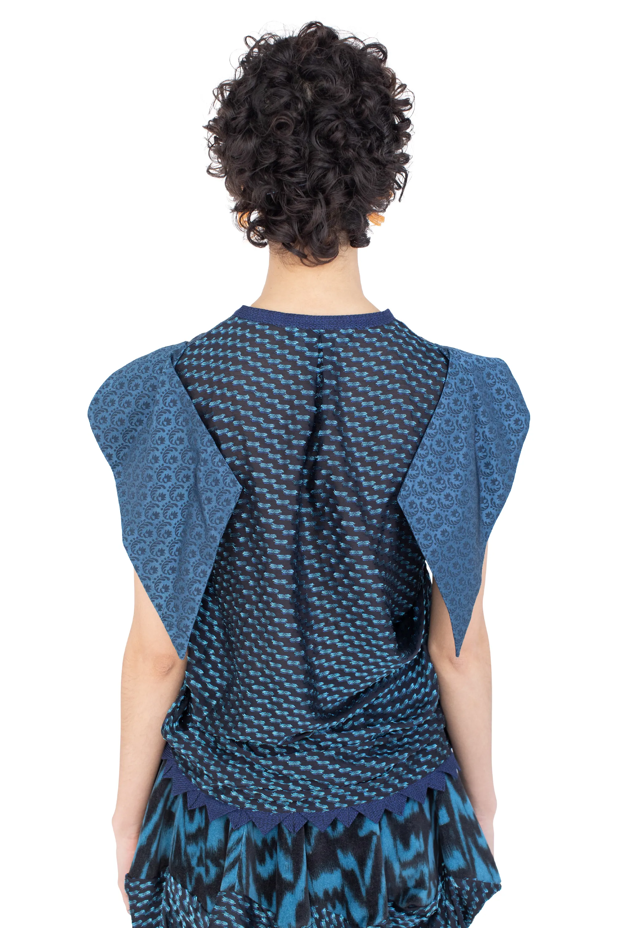 KIKO KOSTADINOV WEATHERVANE TOP - OBSIDIAN BLACK & MOSAIC BLUE
