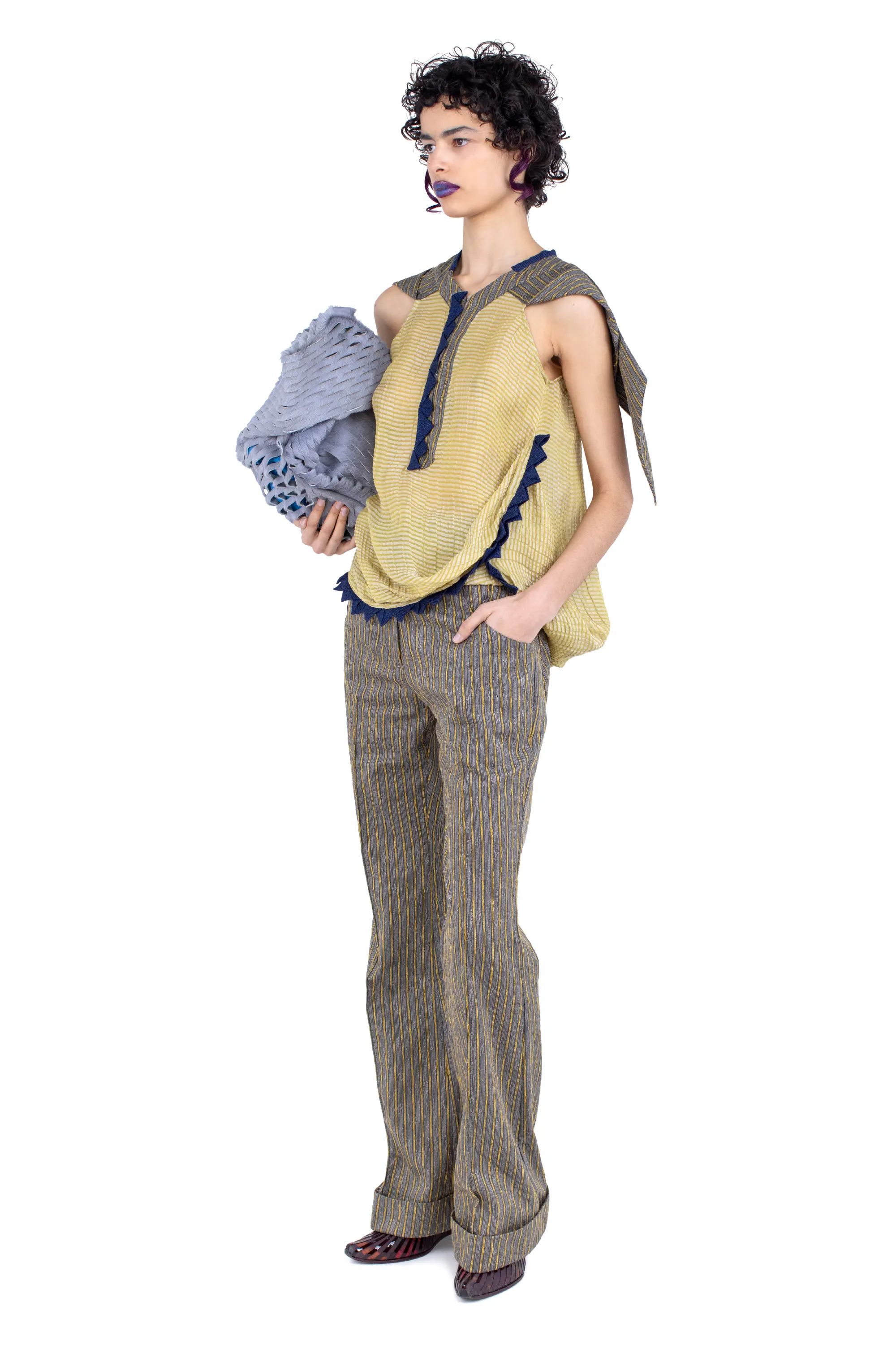 KIKO KOSTADINOV WEATHERVANE TOP - PEWTER & PISTACHIO