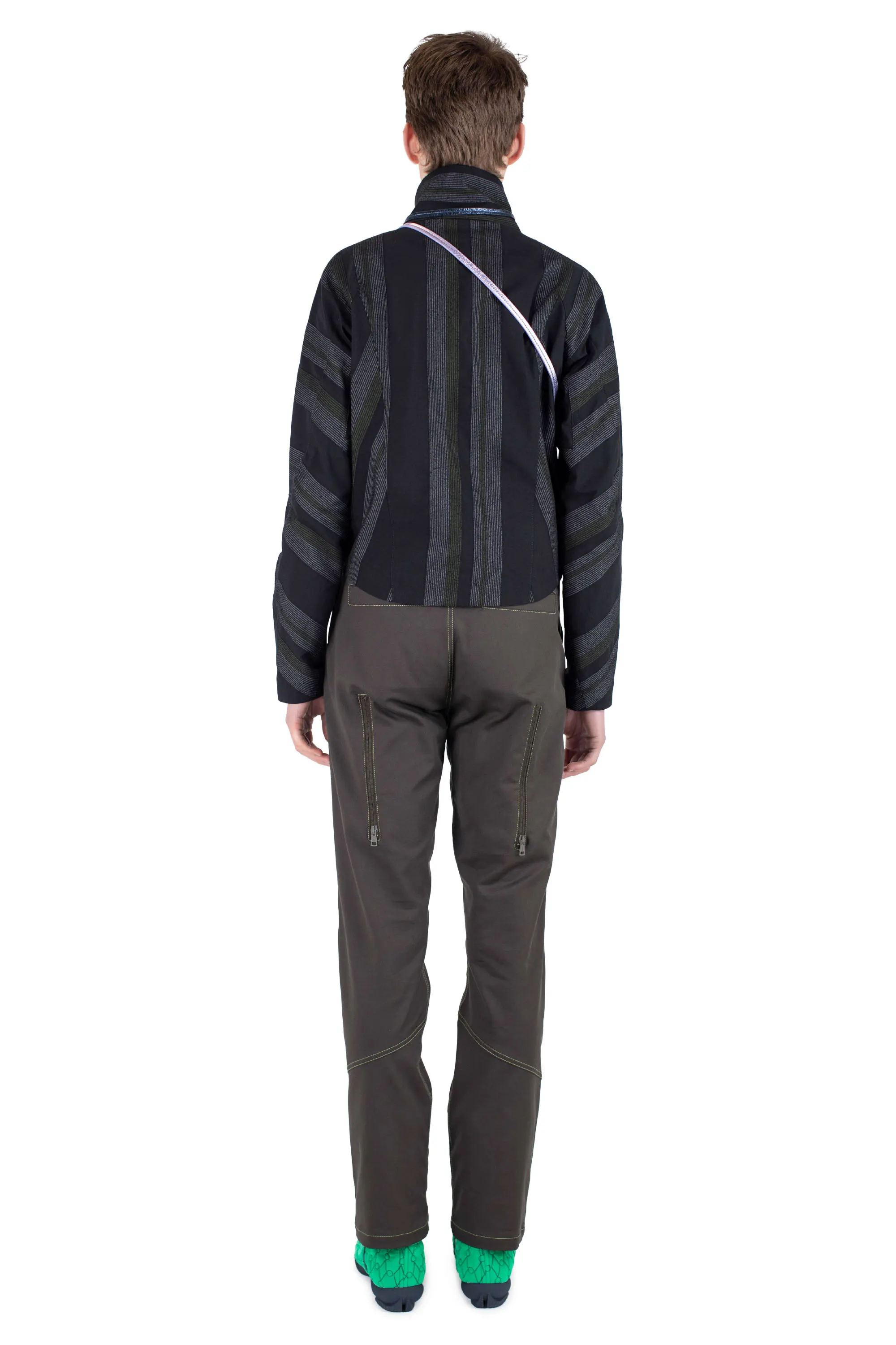 ZAFAR CROPPED JACKET - BLACK / GREY & GREEN – KIKO KOSTADINOV