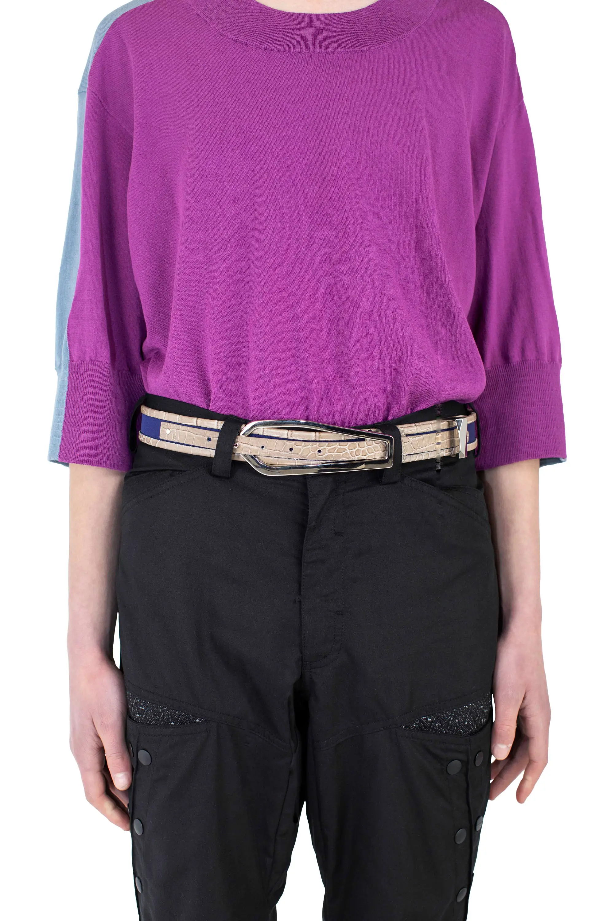 KIKO KOSTADINOV ALEC BELT - NAVY BLUE / GREEN KHAKI