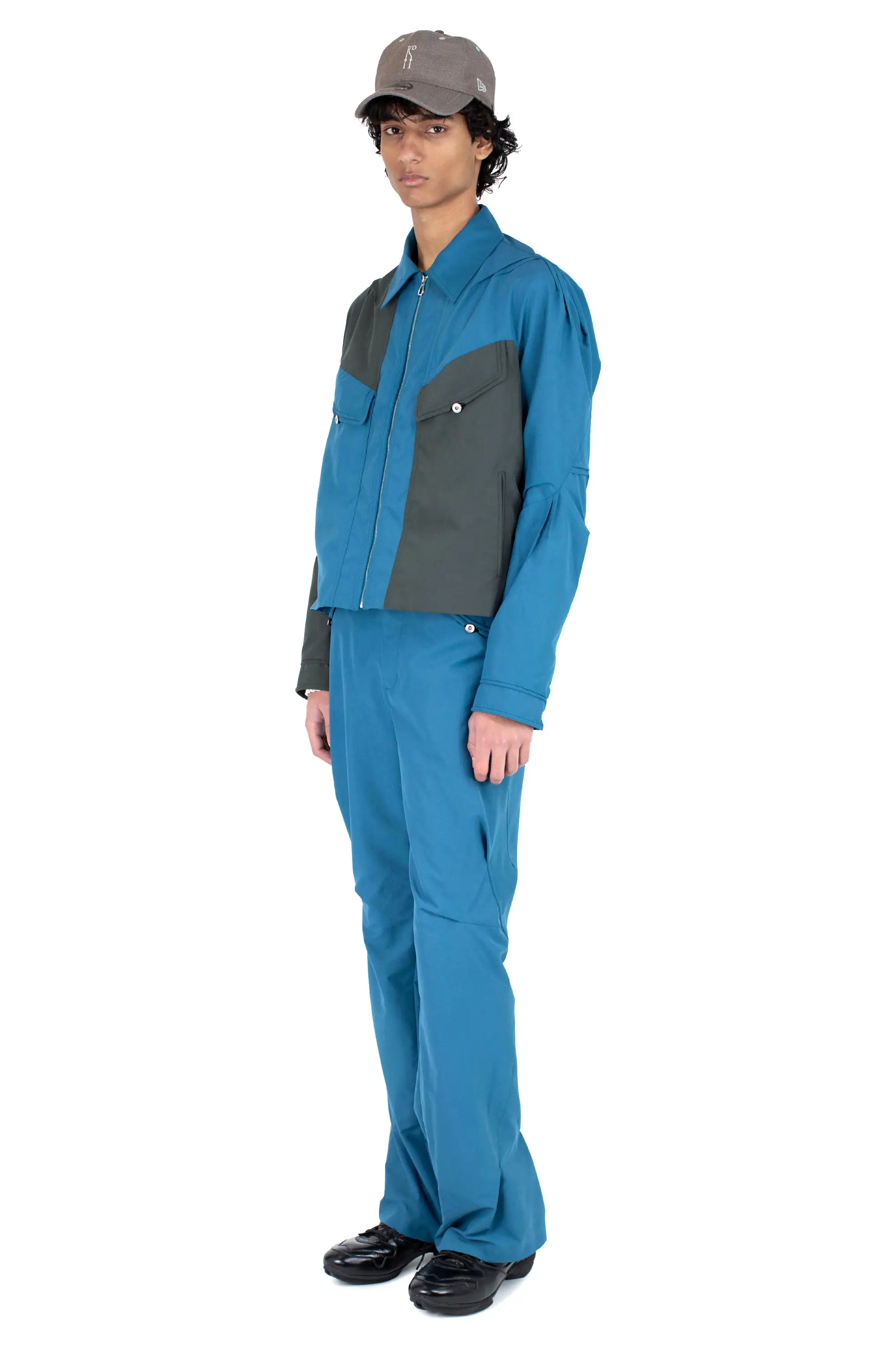 KIKO KOSTADINOV ALEC K-DART BLOUSON - ROISIN GREEN / DEEP TEAL
