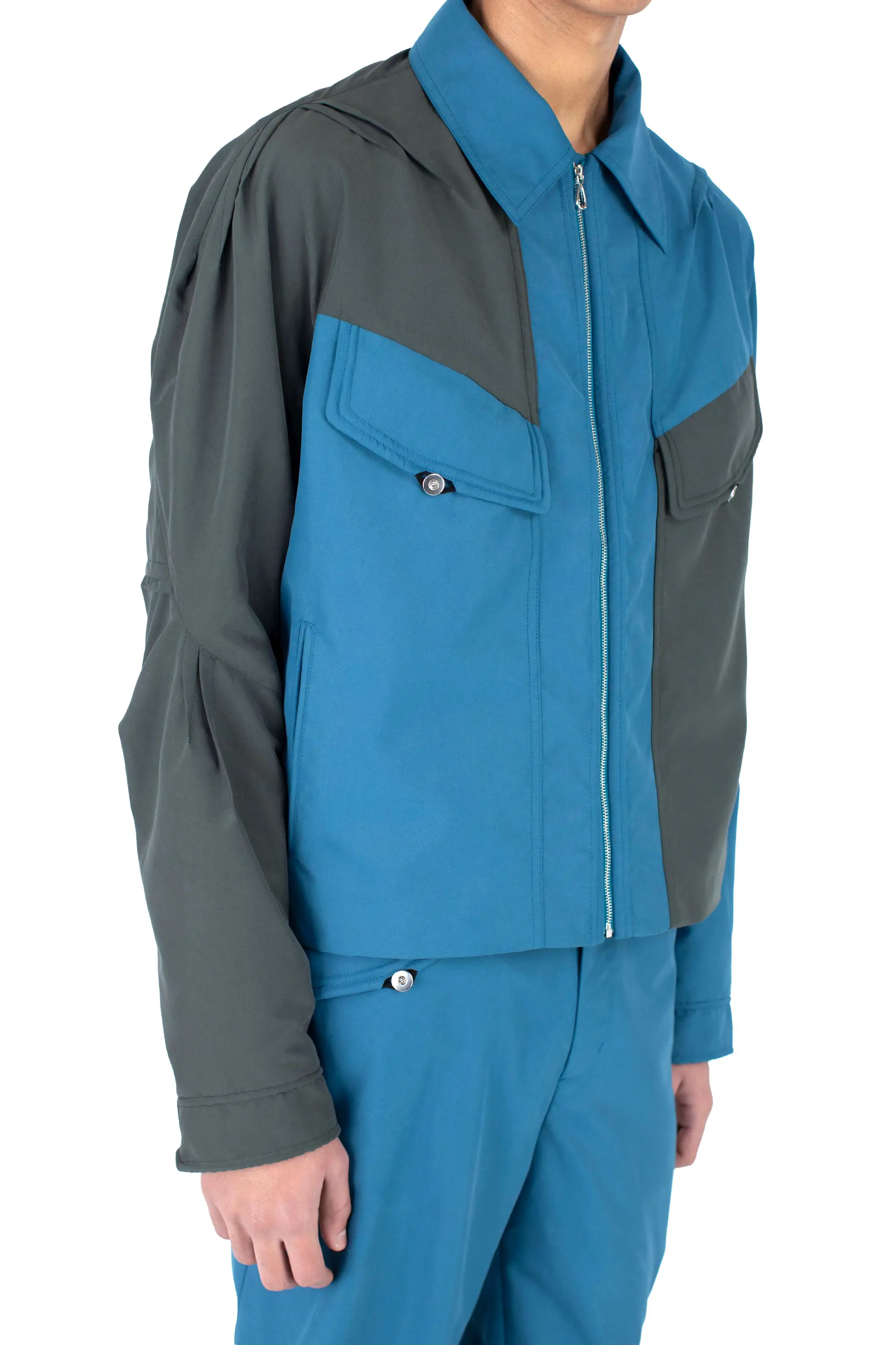 KIKO KOSTADINOV ALEC K-DART BLOUSON - ROISIN GREEN / DEEP TEAL
