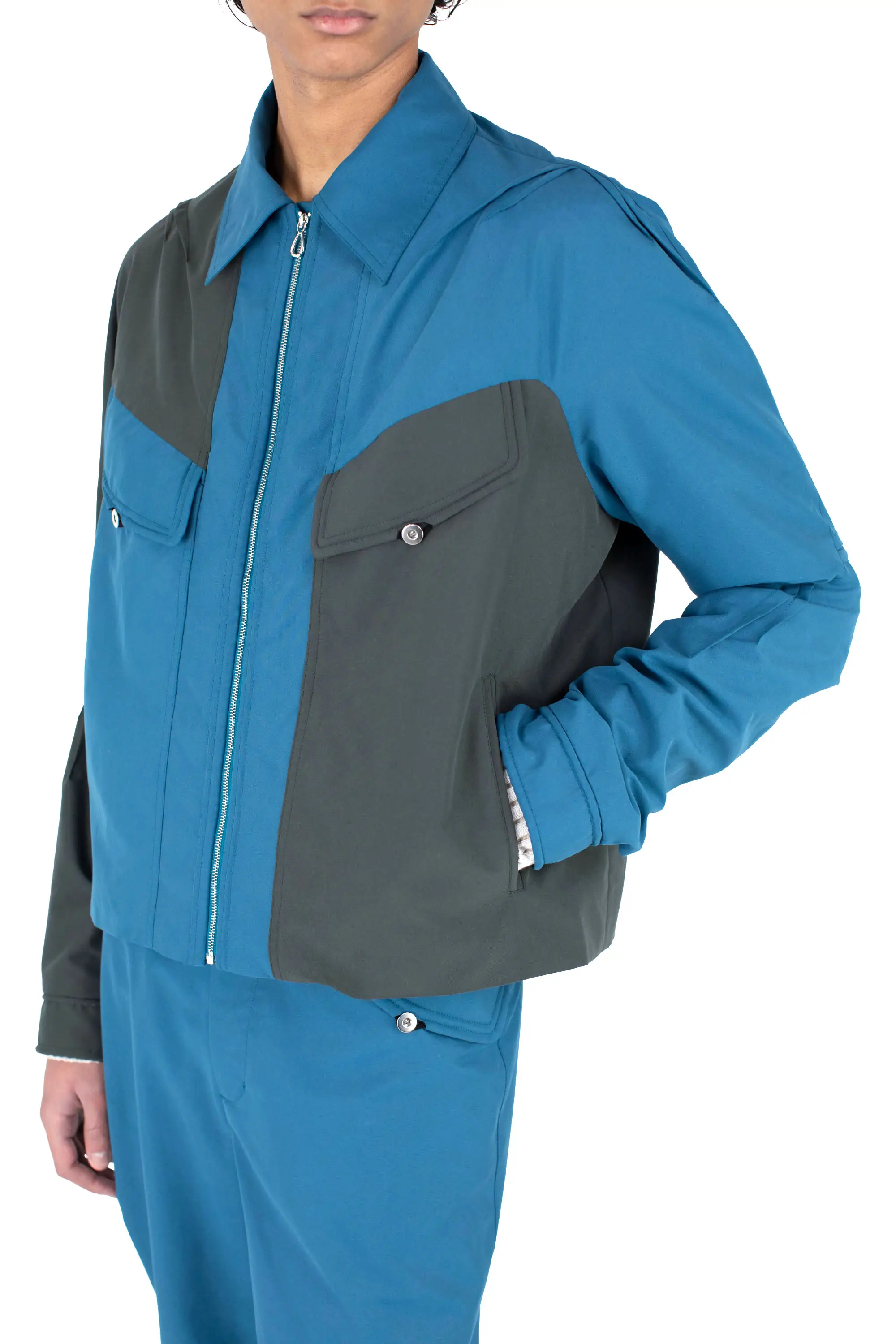 KIKO KOSTADINOV ALEC K-DART BLOUSON - ROISIN GREEN / DEEP TEAL