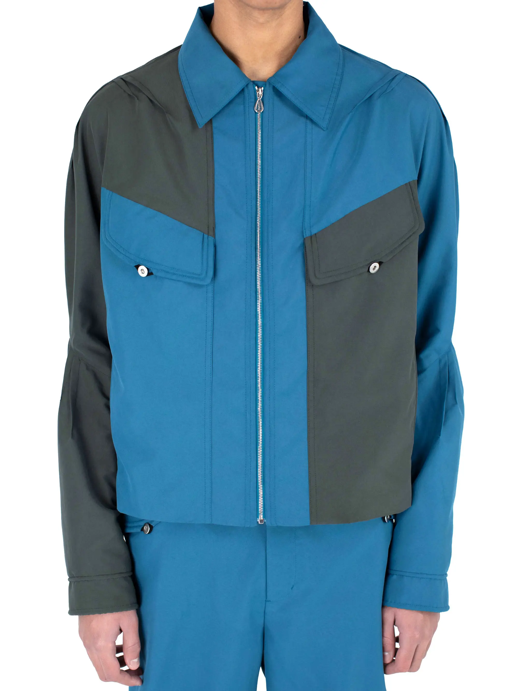 KIKO KOSTADINOV ALEC K-DART BLOUSON - ROISIN GREEN / DEEP TEAL