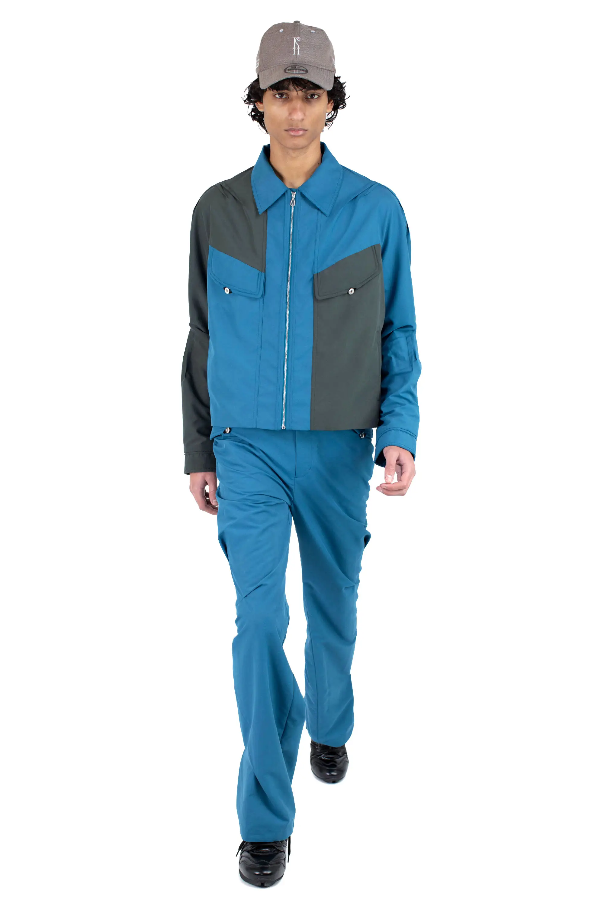 KIKO KOSTADINOV ALEC K-DART BLOUSON - ROISIN GREEN / DEEP TEAL