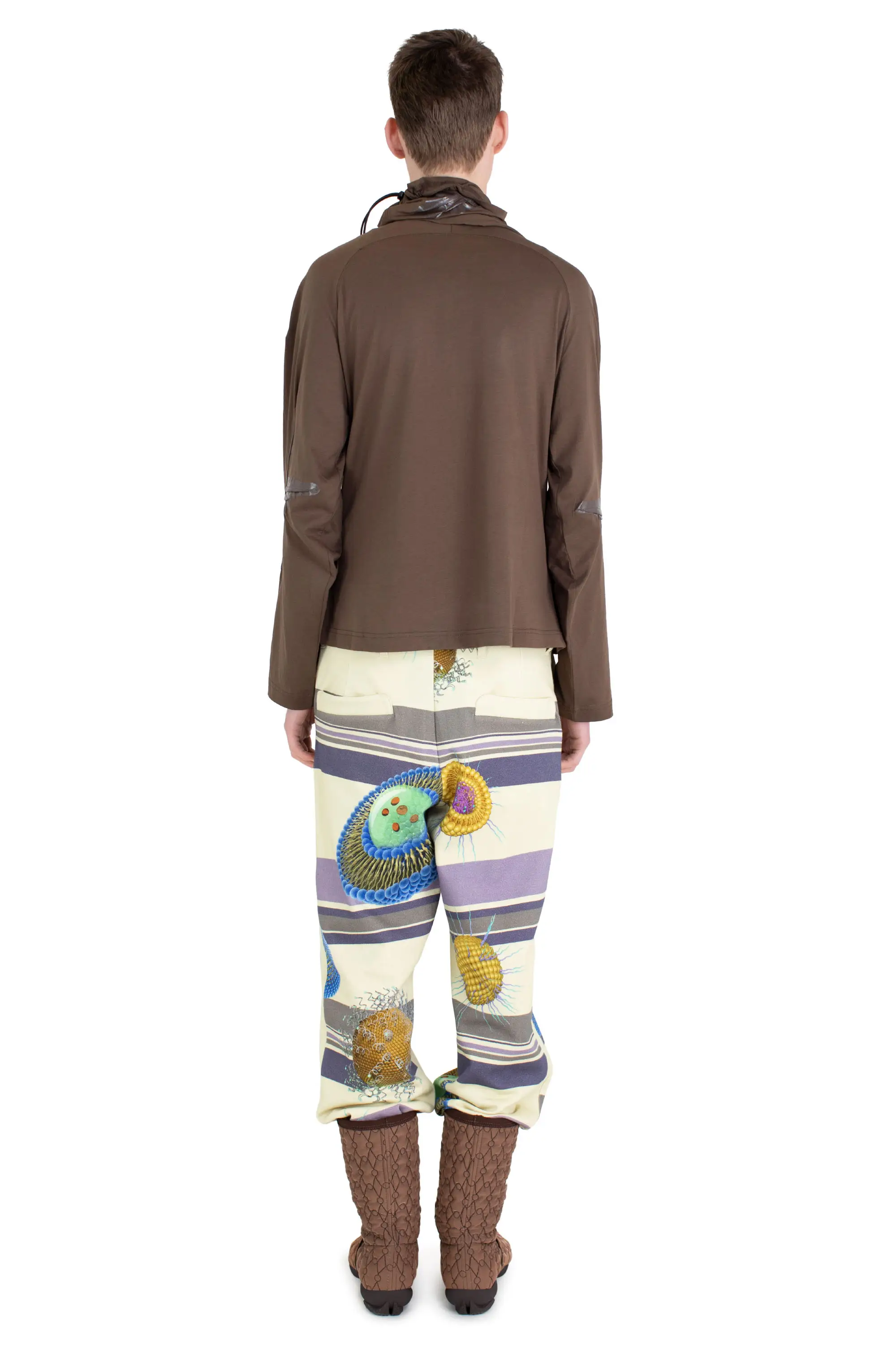 KIKO KOSTADINOV ALEC K-DART JERSEY JACKET - BROWN / BLACK