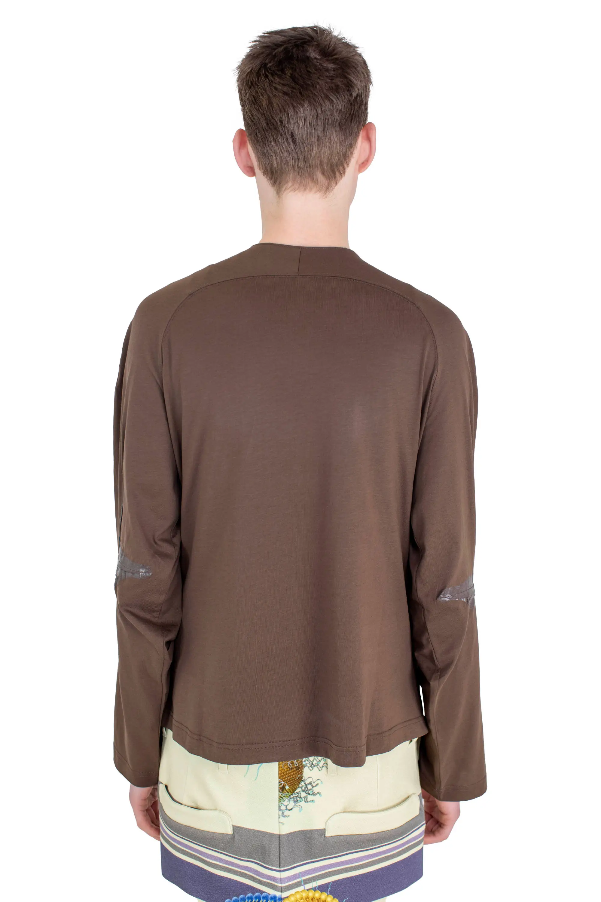 KIKO KOSTADINOV ALEC K-DART JERSEY JACKET - BROWN / BLACK