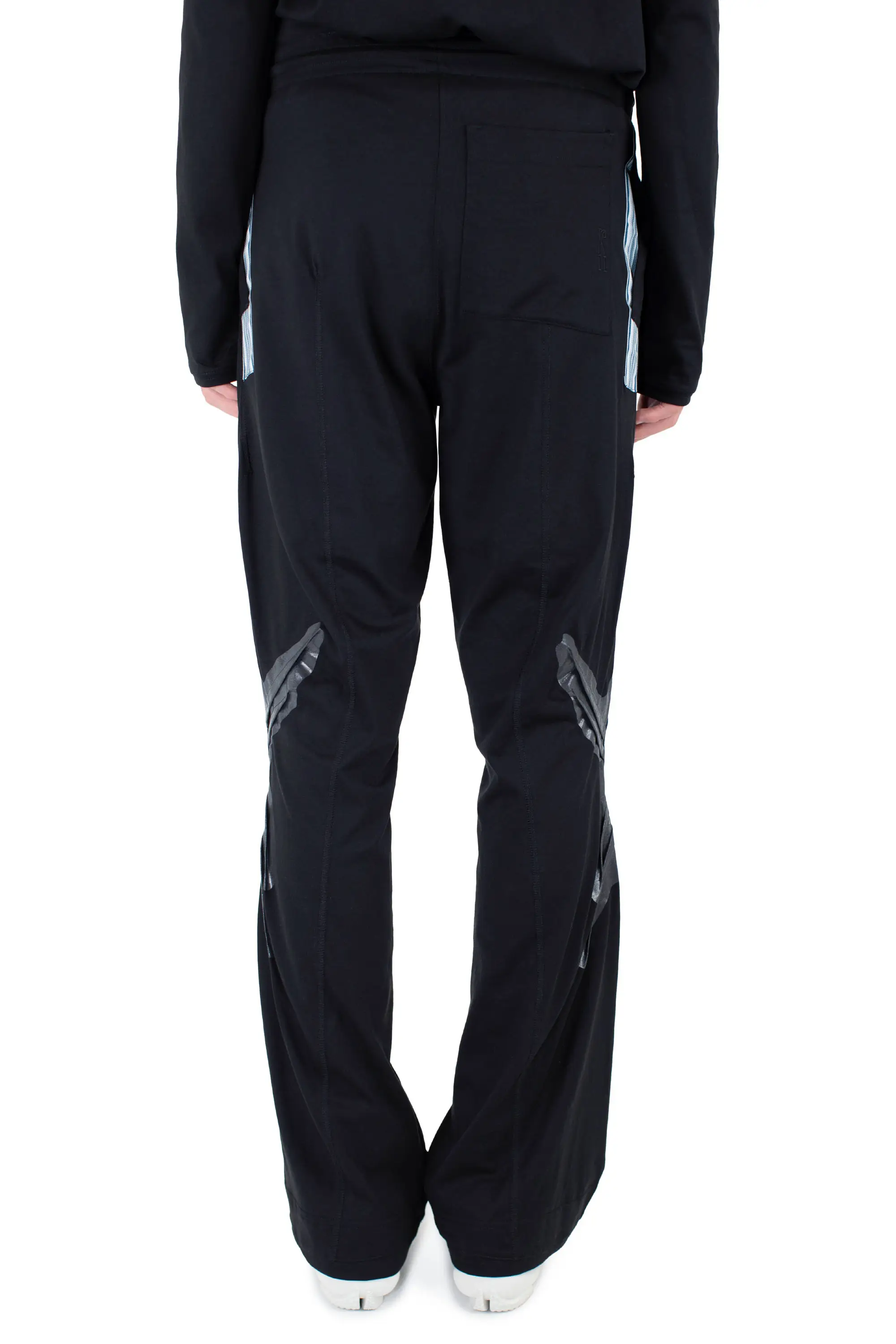 KIKO KOSTADINOV ALEC K-DART JERSEY TROUSER - BLACK/L GREY & D TEAL STRIPES